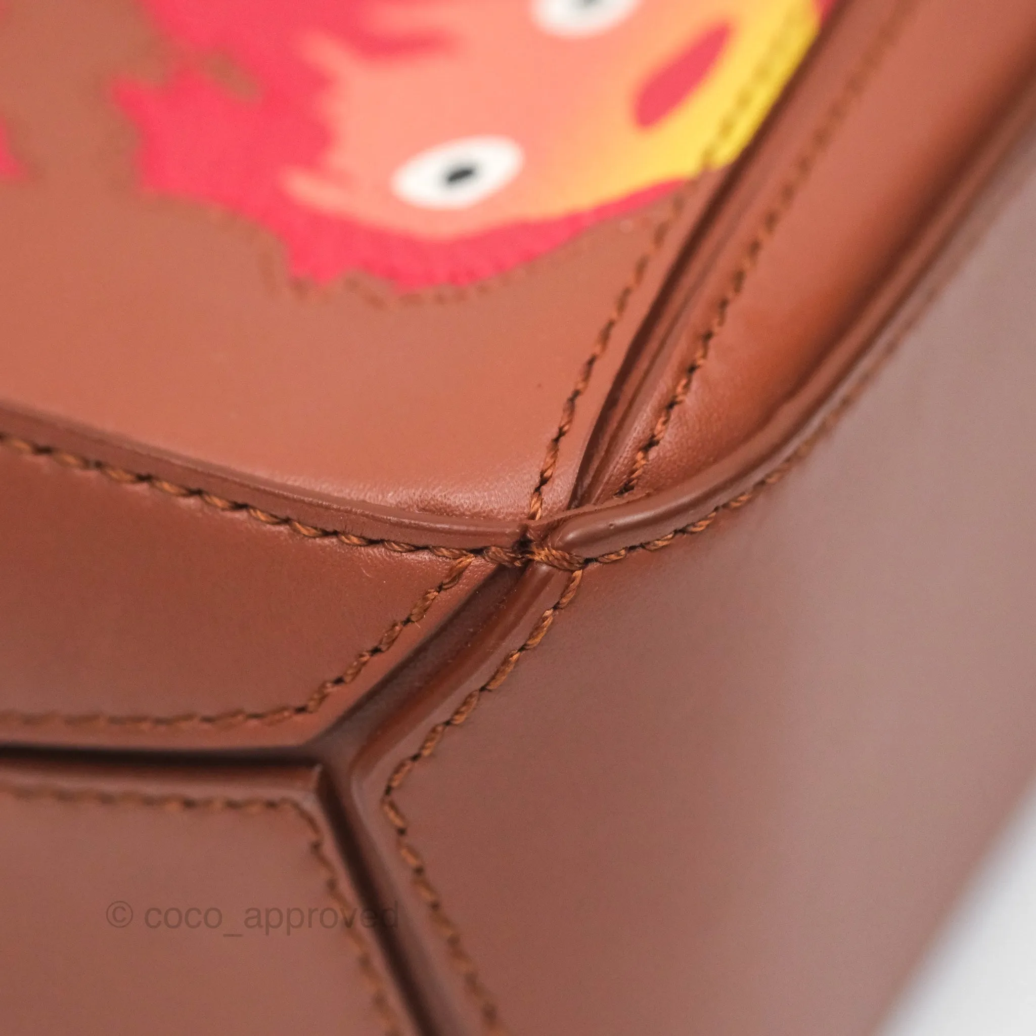 Loewe x Howls Moving Mini Puzzle Bag Tan Calfskin Gold Hardware