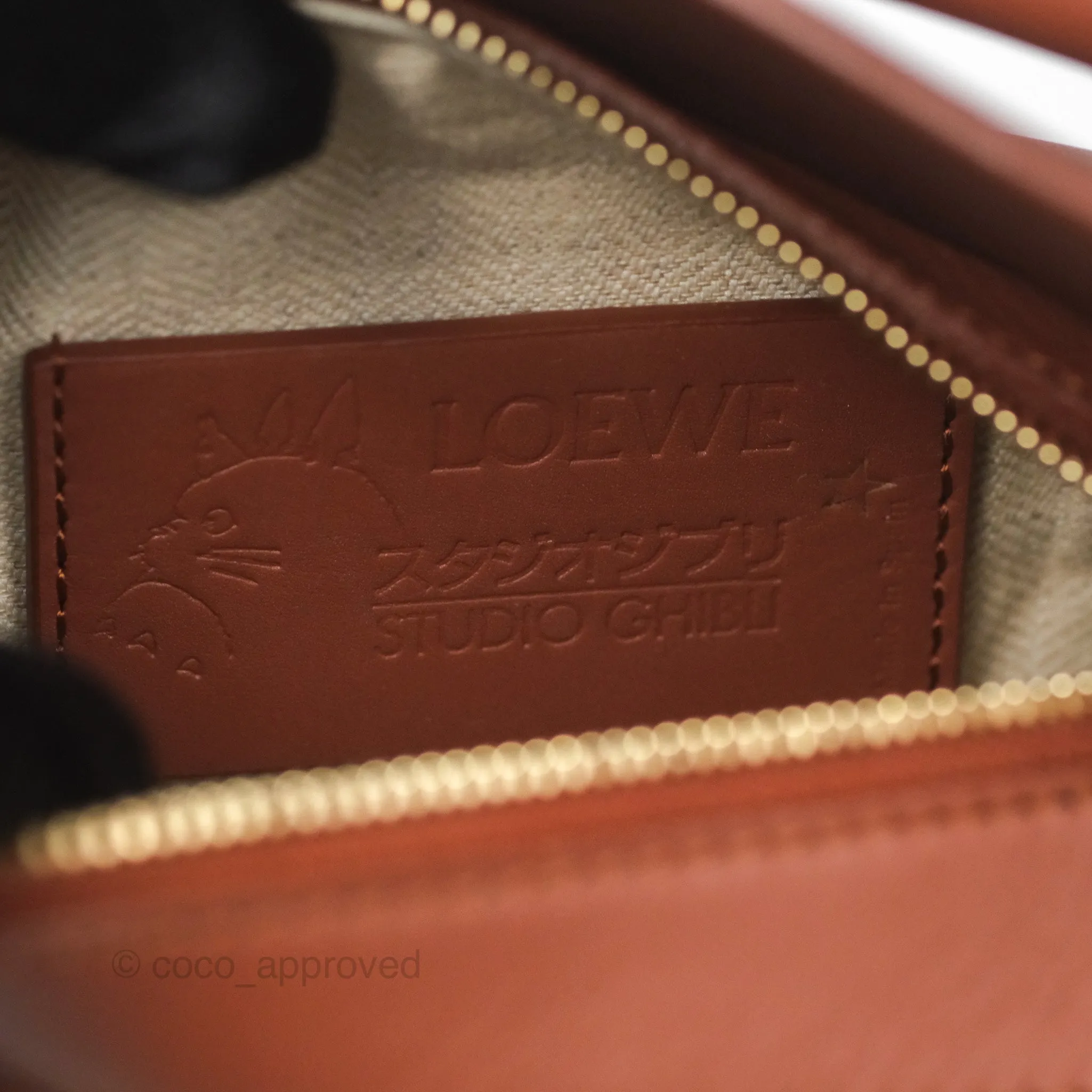 Loewe x Howls Moving Mini Puzzle Bag Tan Calfskin Gold Hardware
