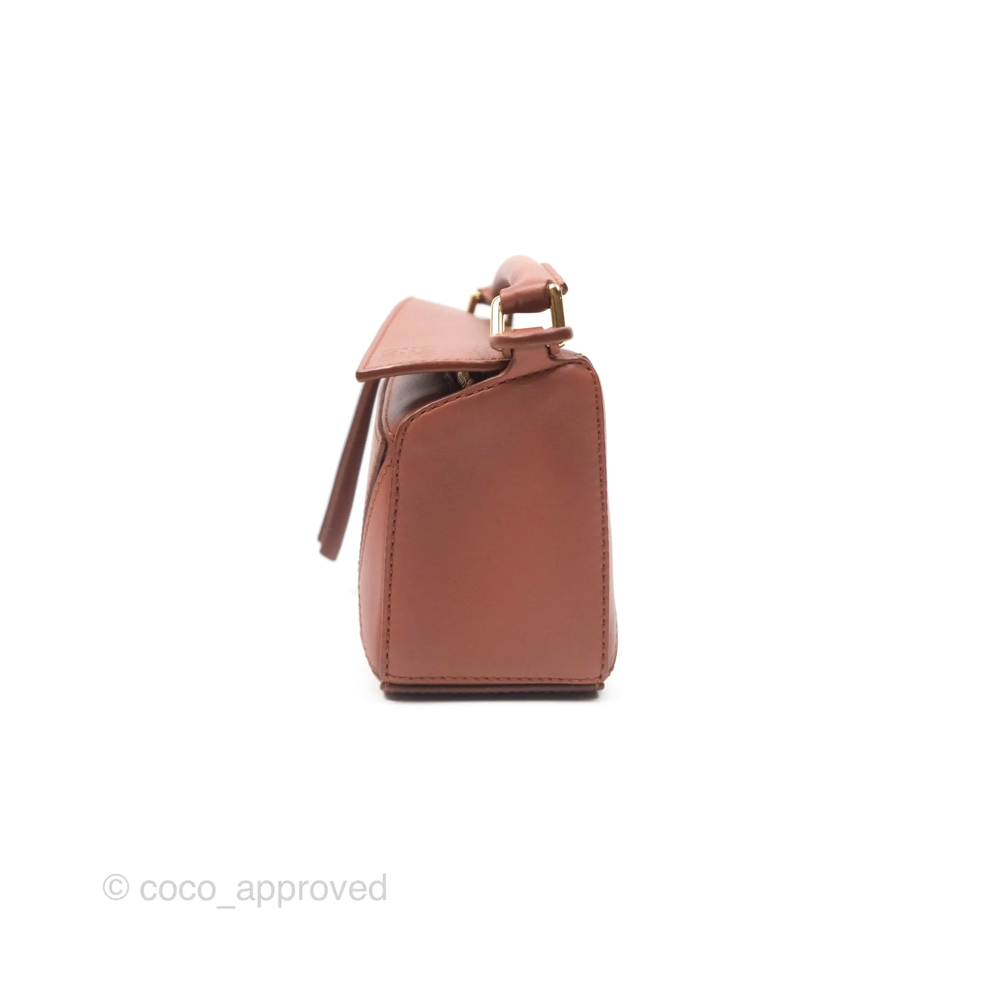 Loewe x Howls Moving Mini Puzzle Bag Tan Calfskin Gold Hardware