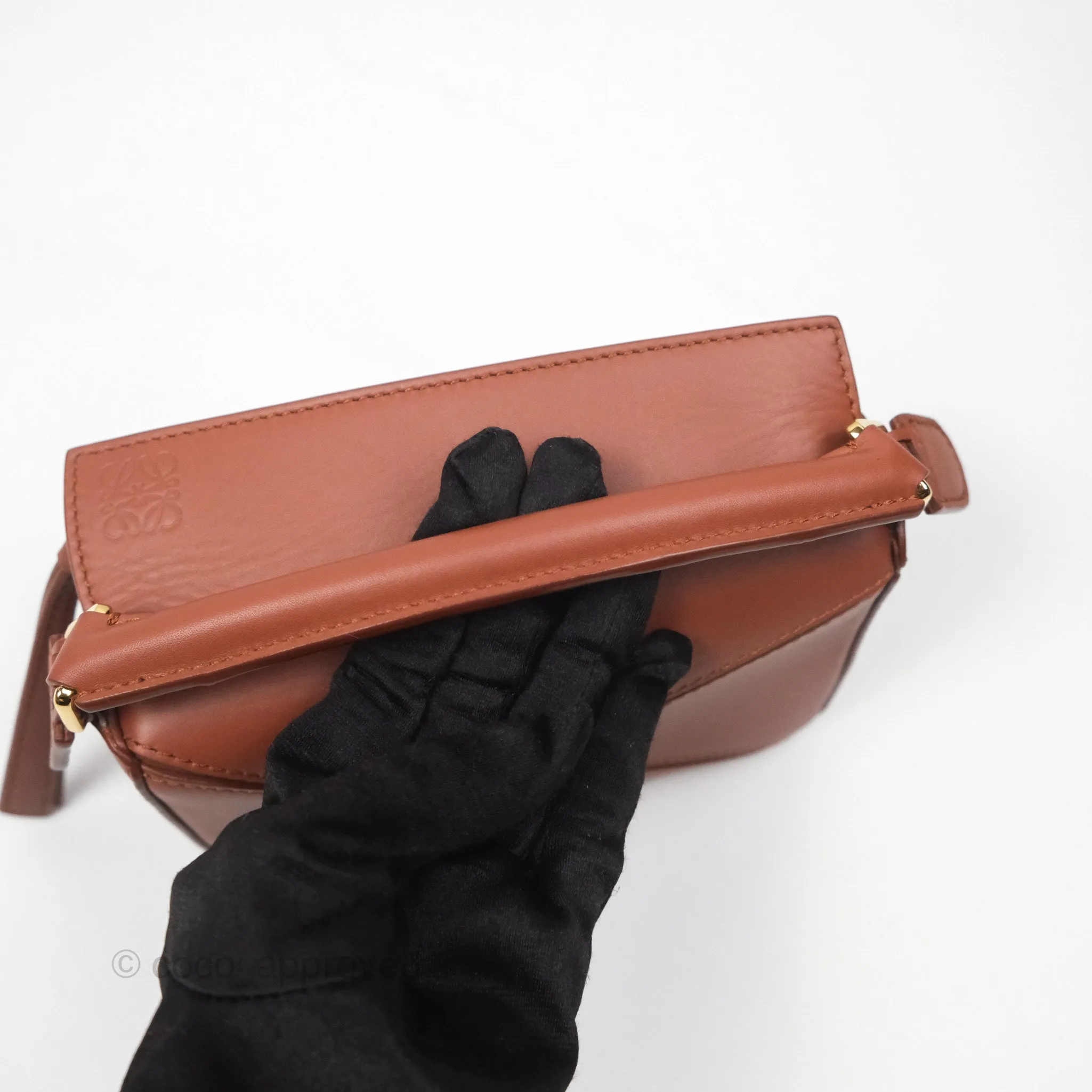 Loewe x Howls Moving Mini Puzzle Bag Tan Calfskin Gold Hardware