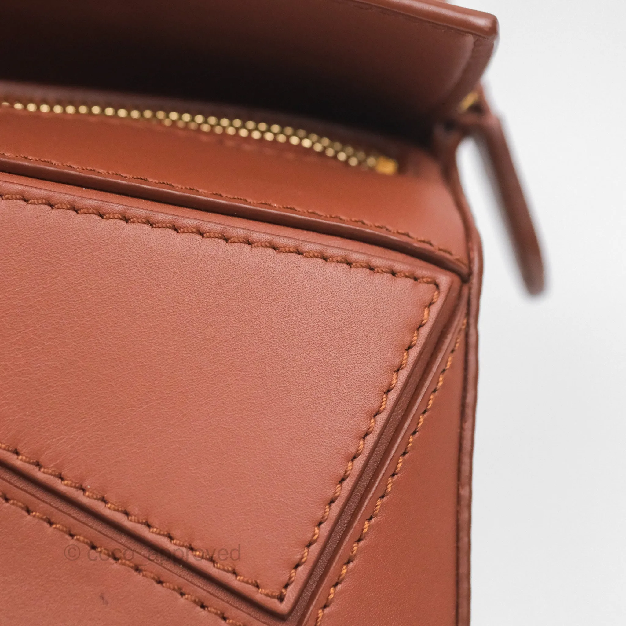 Loewe x Howls Moving Mini Puzzle Bag Tan Calfskin Gold Hardware