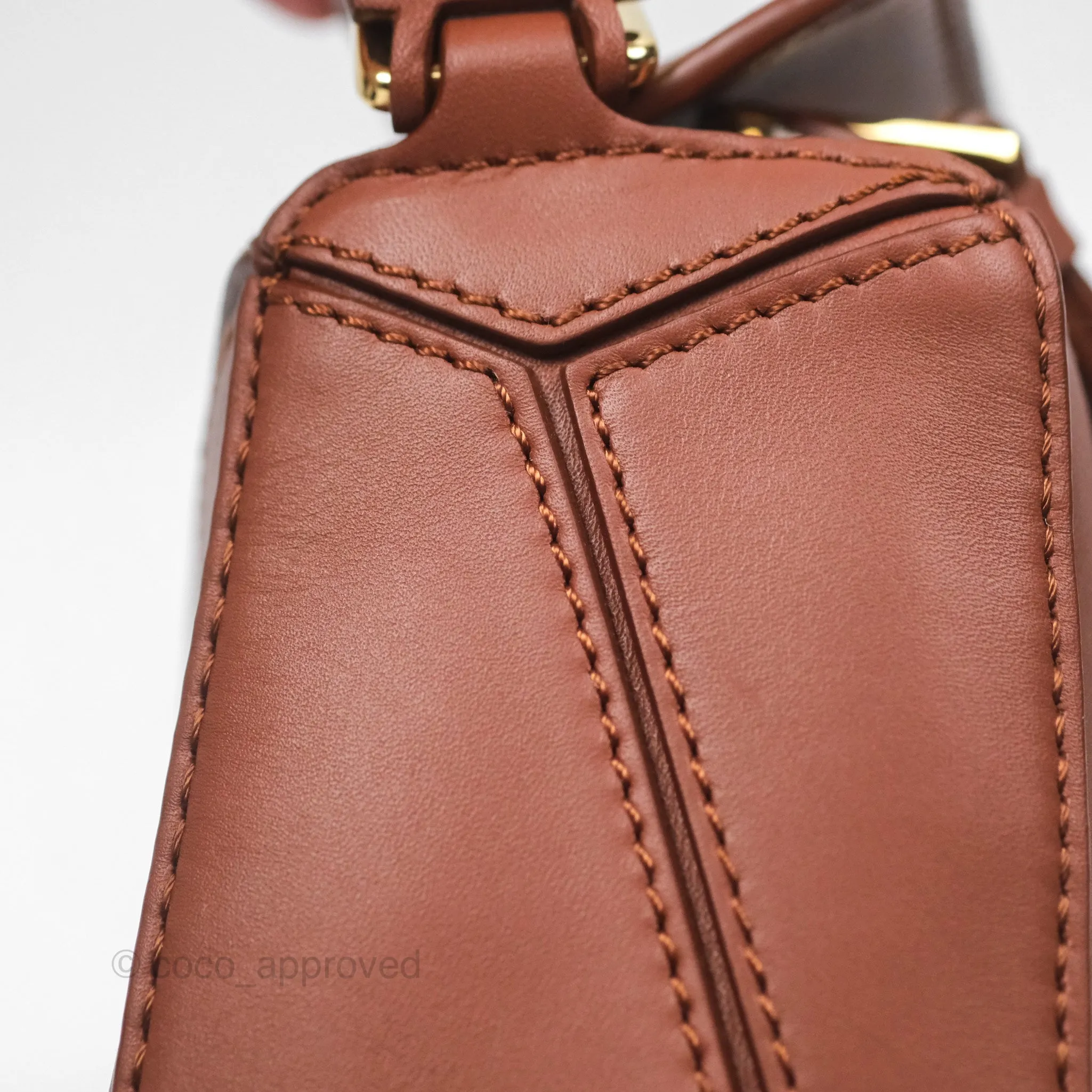 Loewe x Howls Moving Mini Puzzle Bag Tan Calfskin Gold Hardware