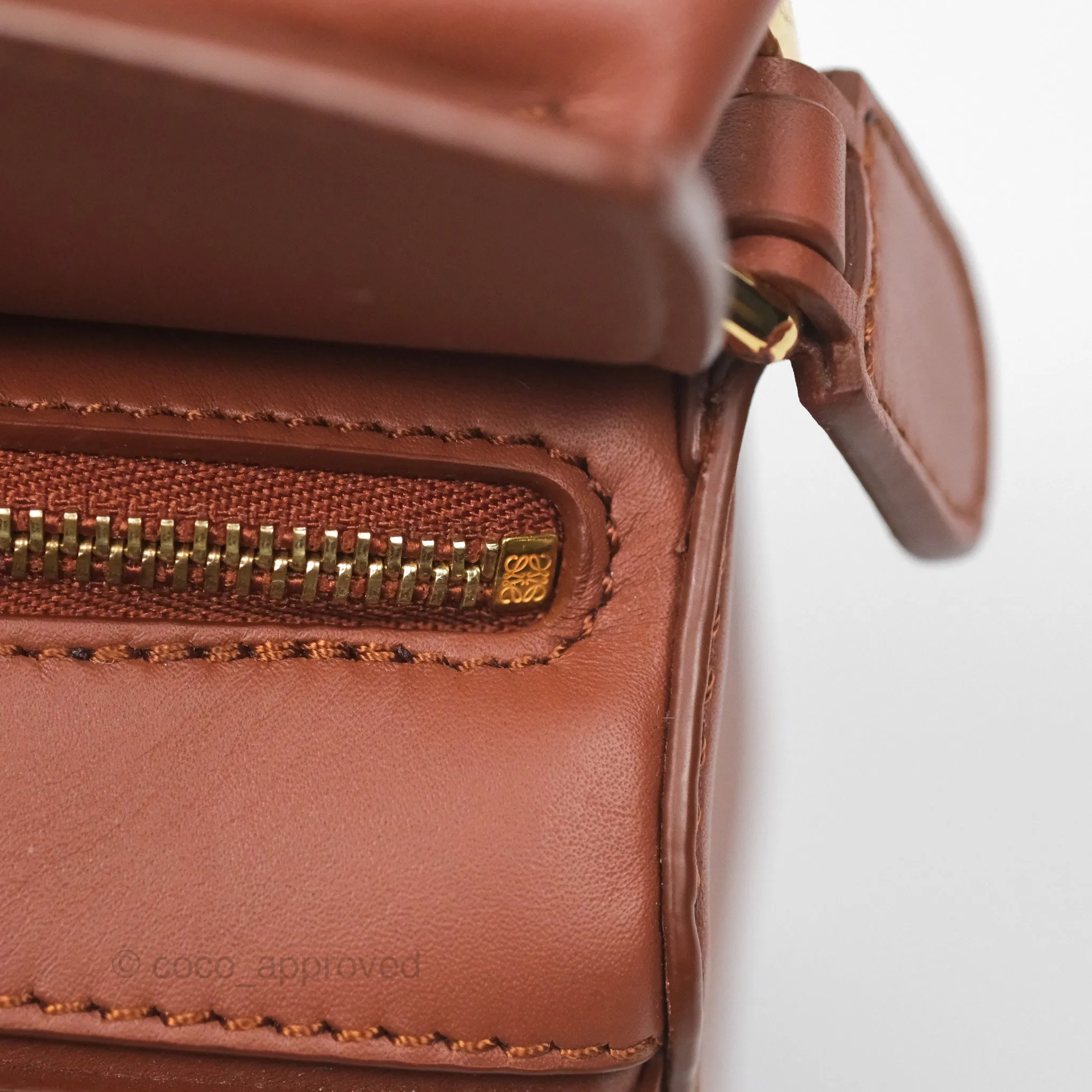 Loewe x Howls Moving Mini Puzzle Bag Tan Calfskin Gold Hardware