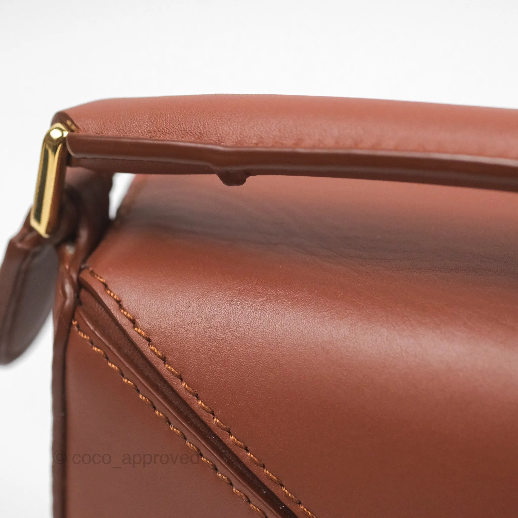 Loewe x Howls Moving Mini Puzzle Bag Tan Calfskin Gold Hardware