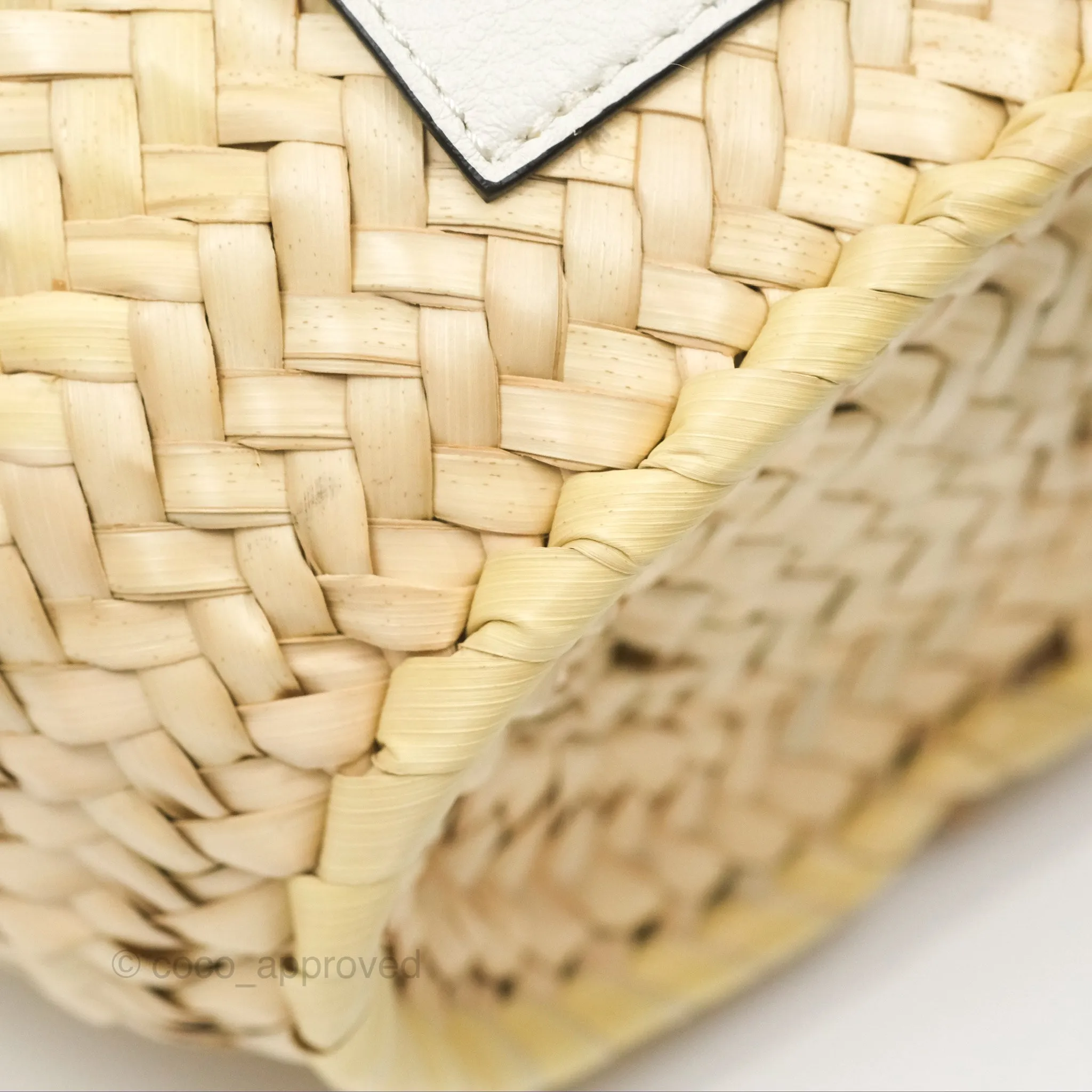 Loewe x Paula's Ibiza Anagram Woven Drawstring Bucket Bag White Natural