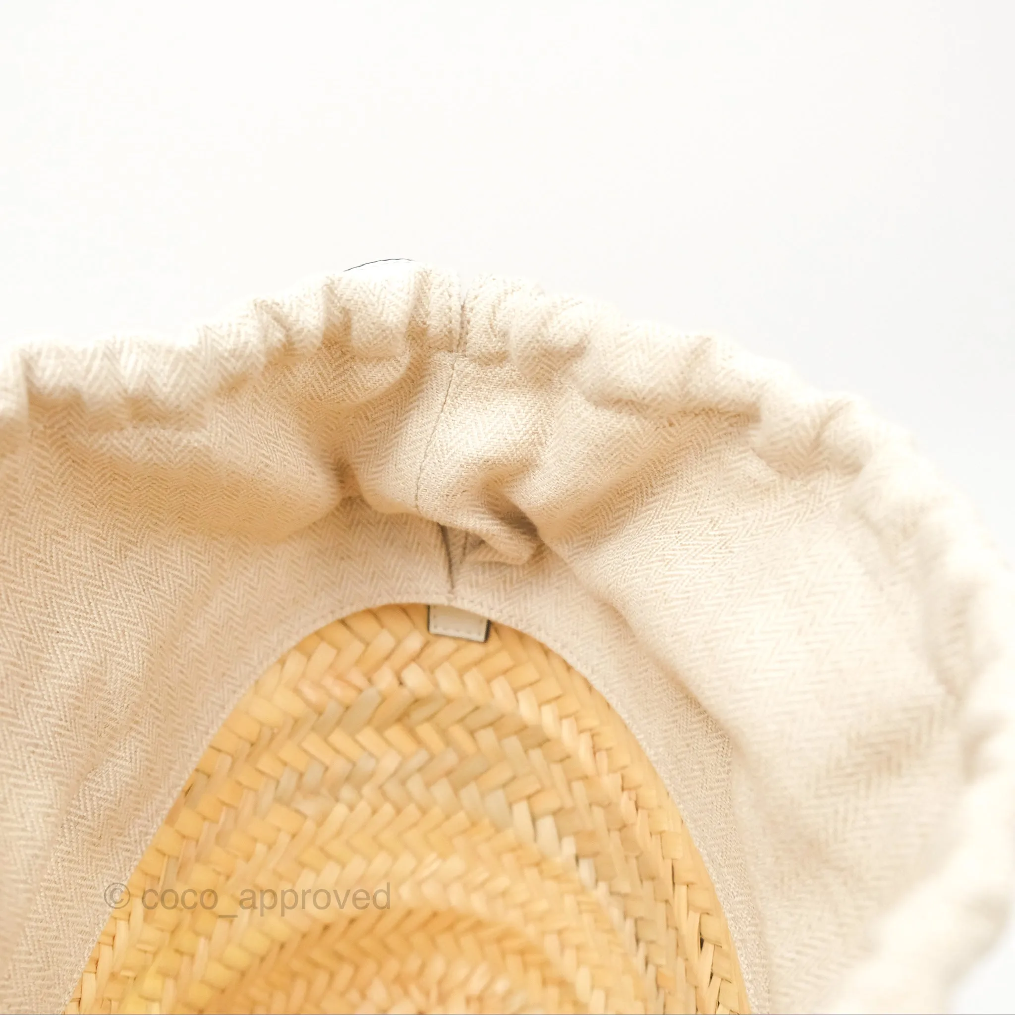 Loewe x Paula's Ibiza Anagram Woven Drawstring Bucket Bag White Natural