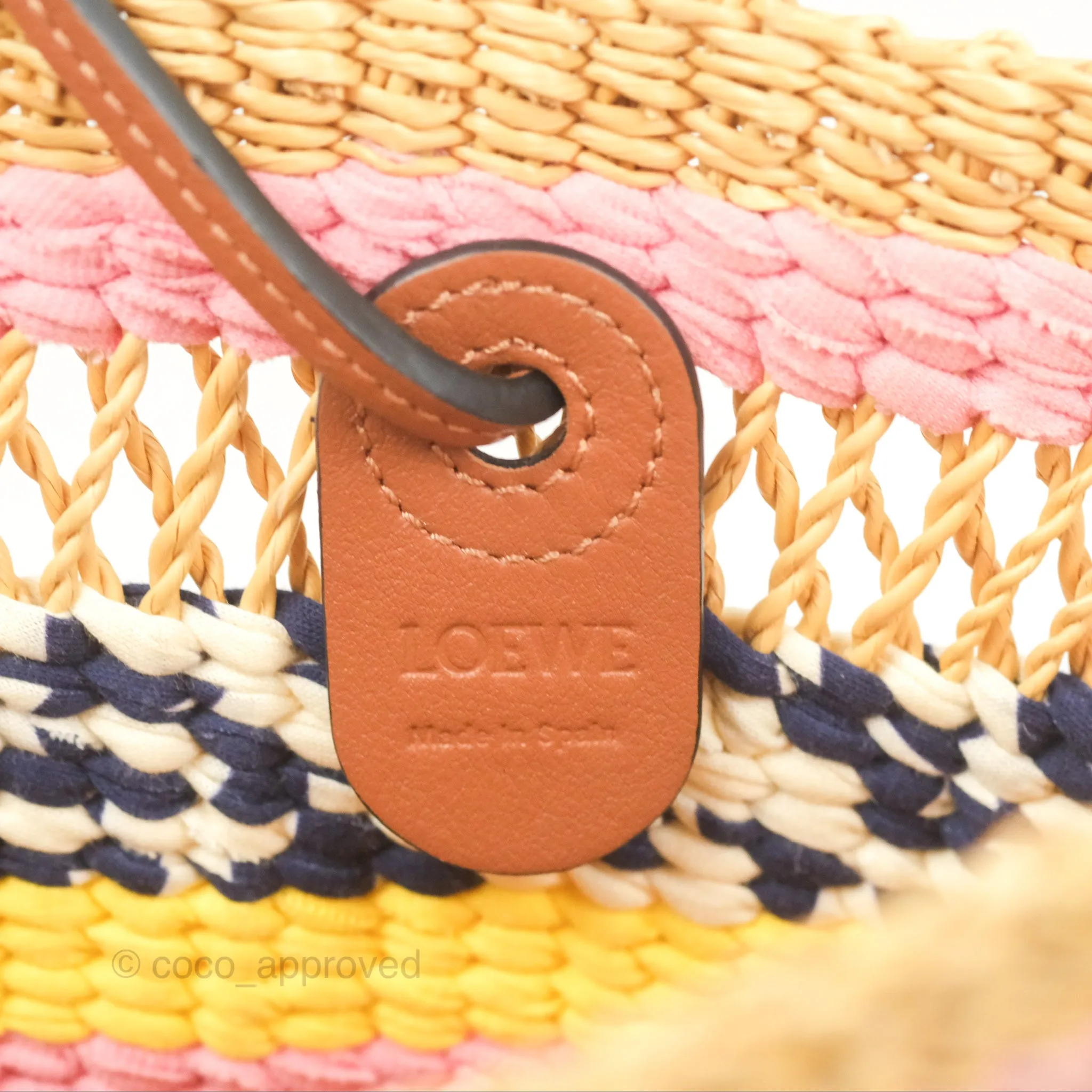 Loewe x Paula's Ibiza Striped Raffia Basket Bag