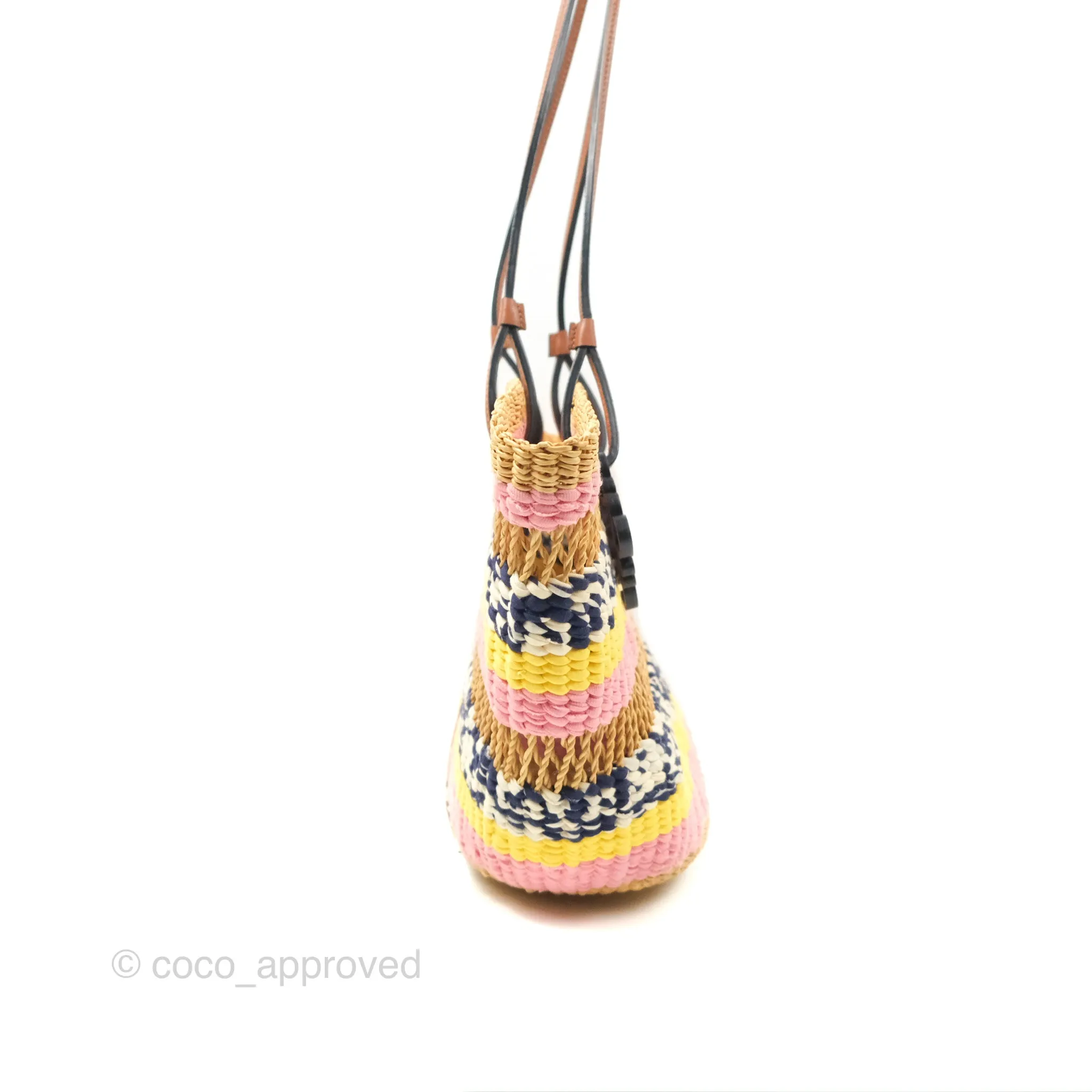 Loewe x Paula's Ibiza Striped Raffia Basket Bag