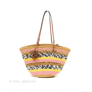 Loewe x Paula's Ibiza Striped Raffia Basket Bag