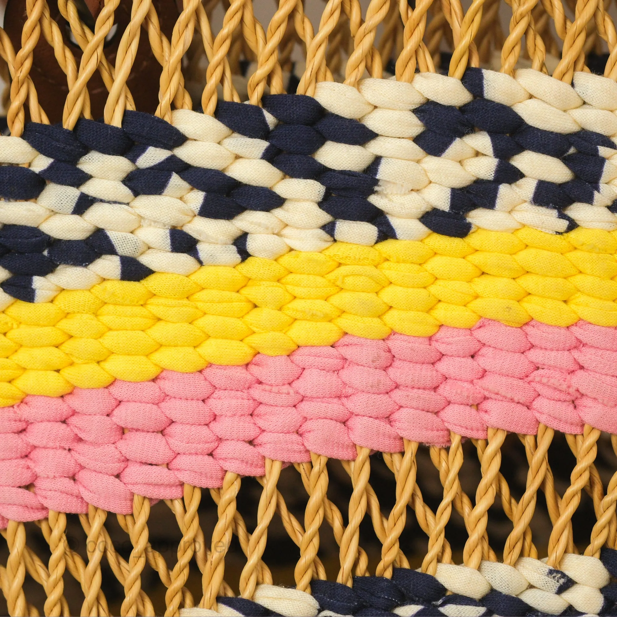 Loewe x Paula's Ibiza Striped Raffia Basket Bag