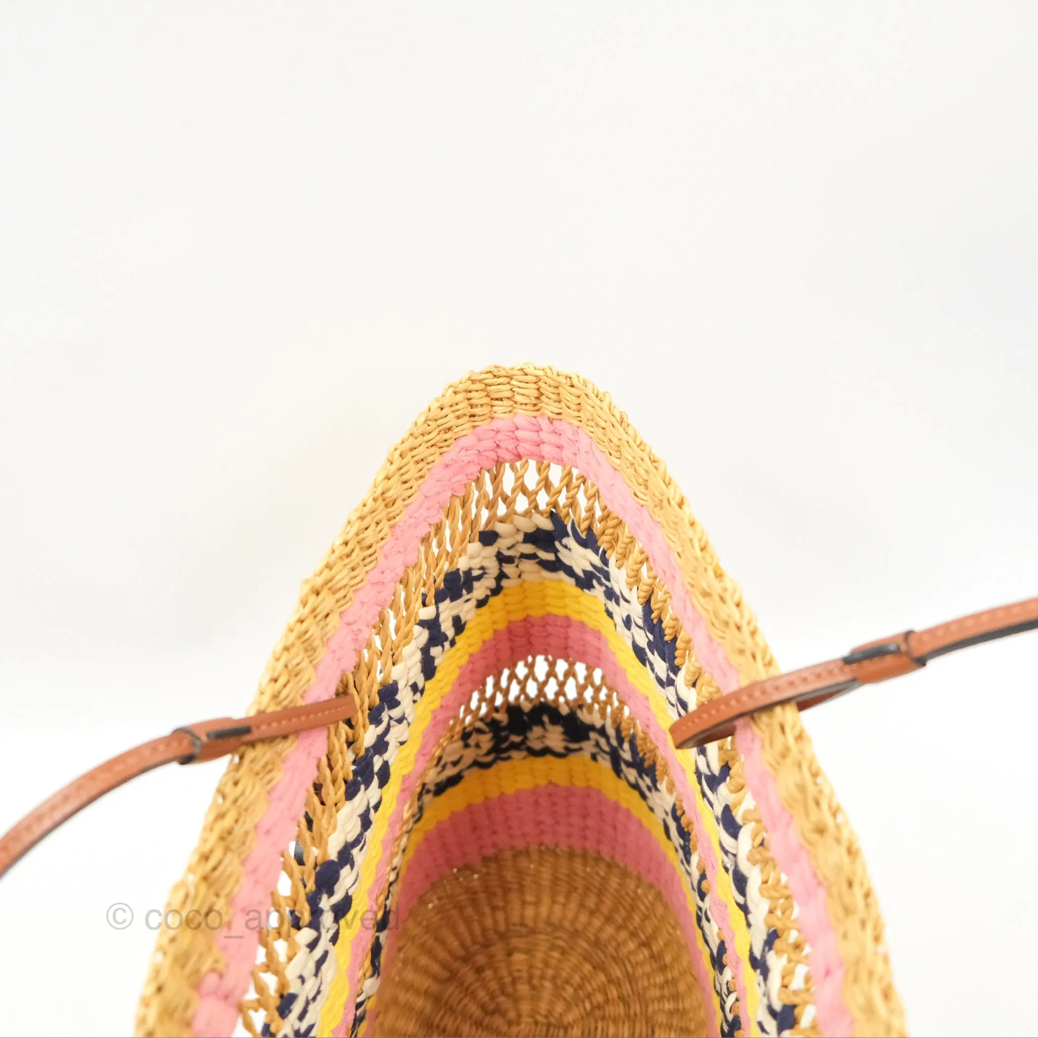 Loewe x Paula's Ibiza Striped Raffia Basket Bag