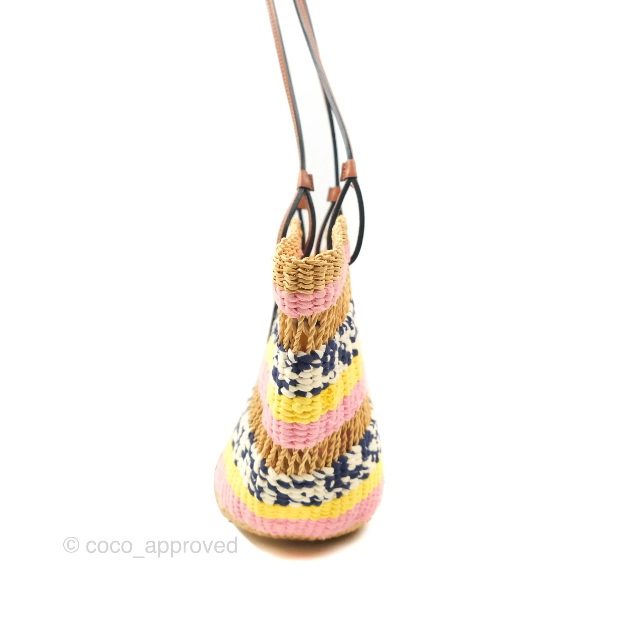 Loewe x Paula's Ibiza Striped Raffia Basket Bag