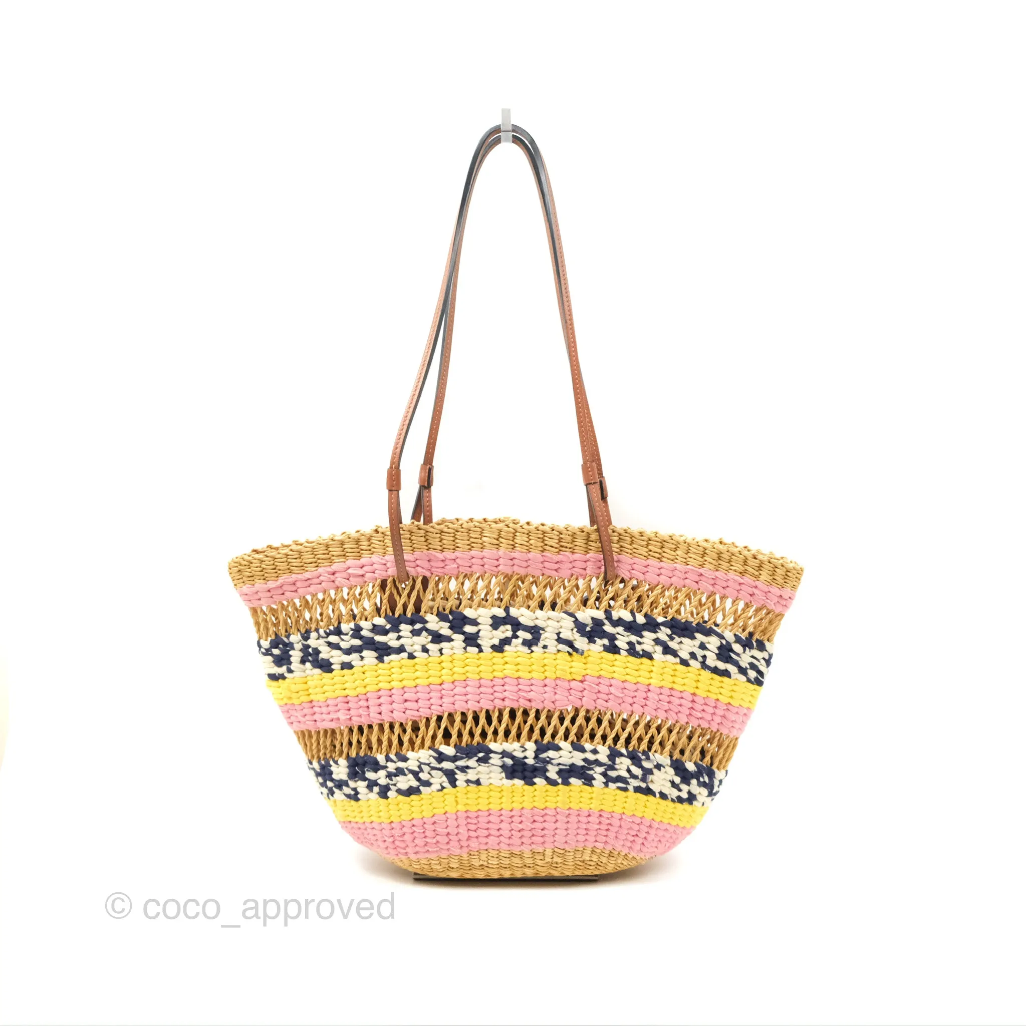 Loewe x Paula's Ibiza Striped Raffia Basket Bag