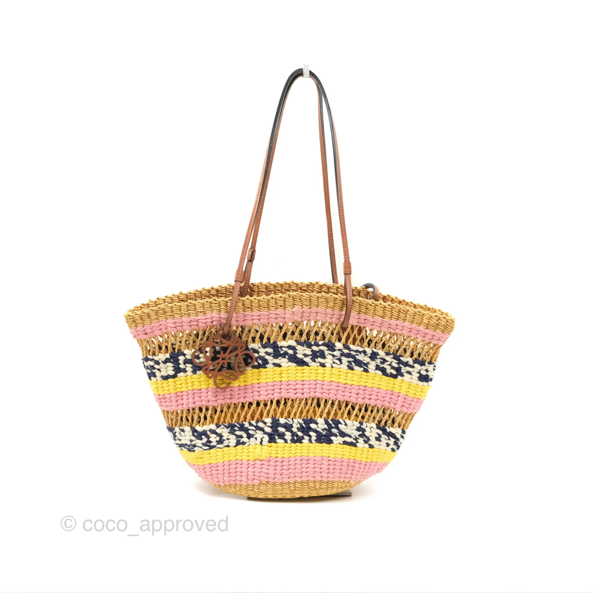 Loewe x Paula's Ibiza Striped Raffia Basket Bag
