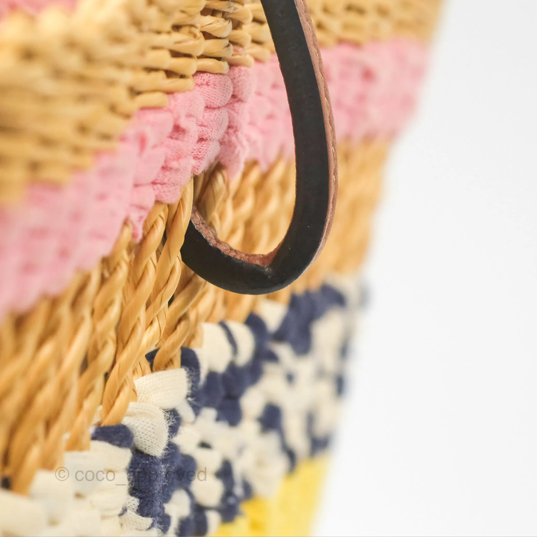 Loewe x Paula's Ibiza Striped Raffia Basket Bag