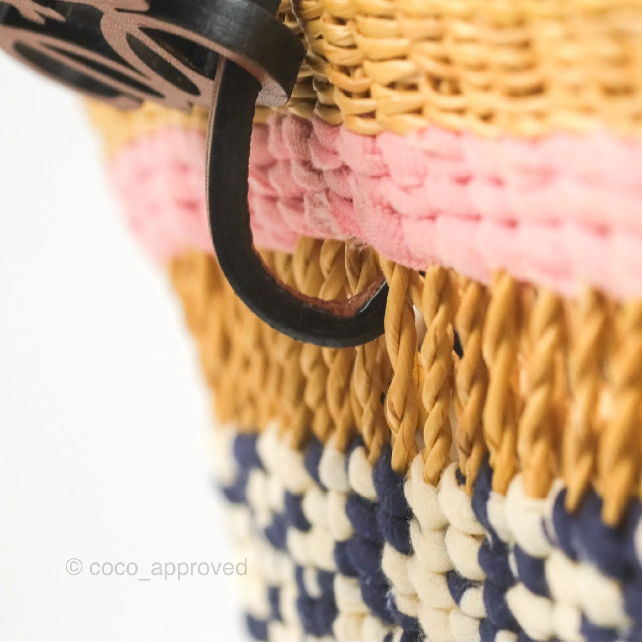 Loewe x Paula's Ibiza Striped Raffia Basket Bag