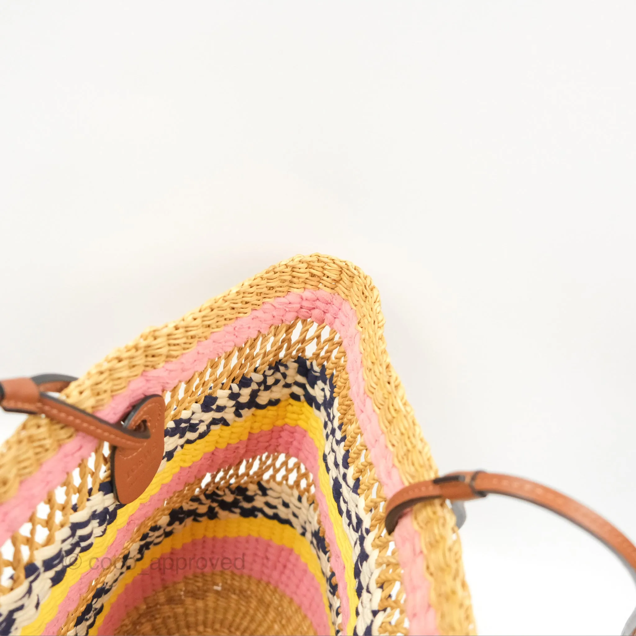 Loewe x Paula's Ibiza Striped Raffia Basket Bag