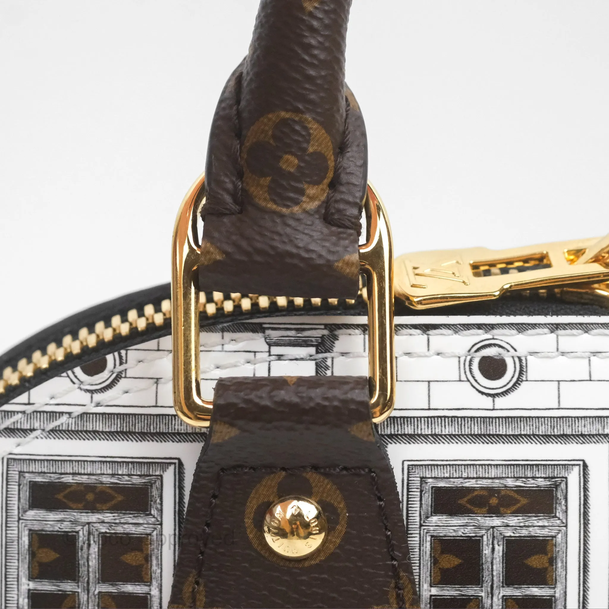 Louis Vuitton Alma BB Fornasetti Handbag Patent Calfskin