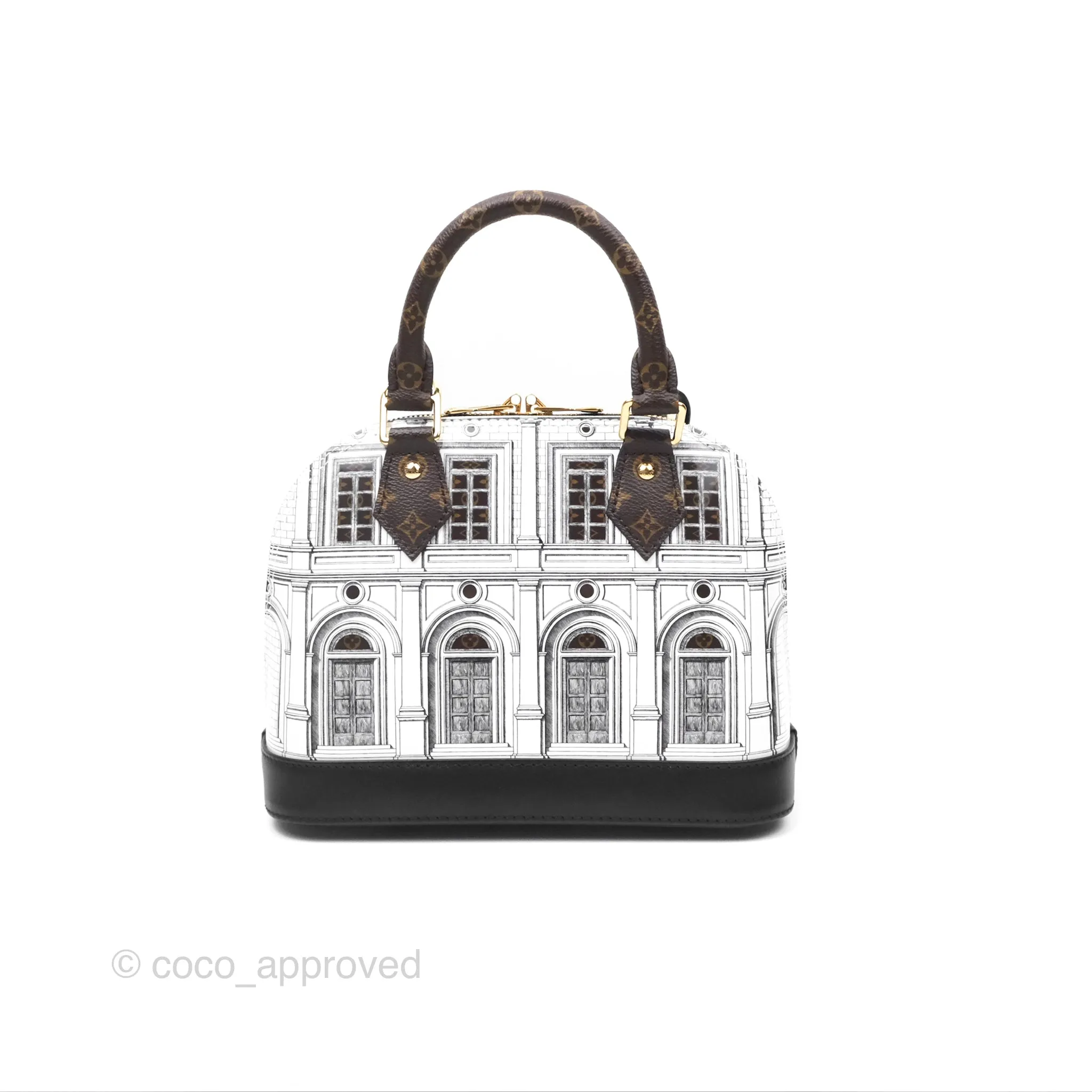 Louis Vuitton Alma BB Fornasetti Handbag Patent Calfskin