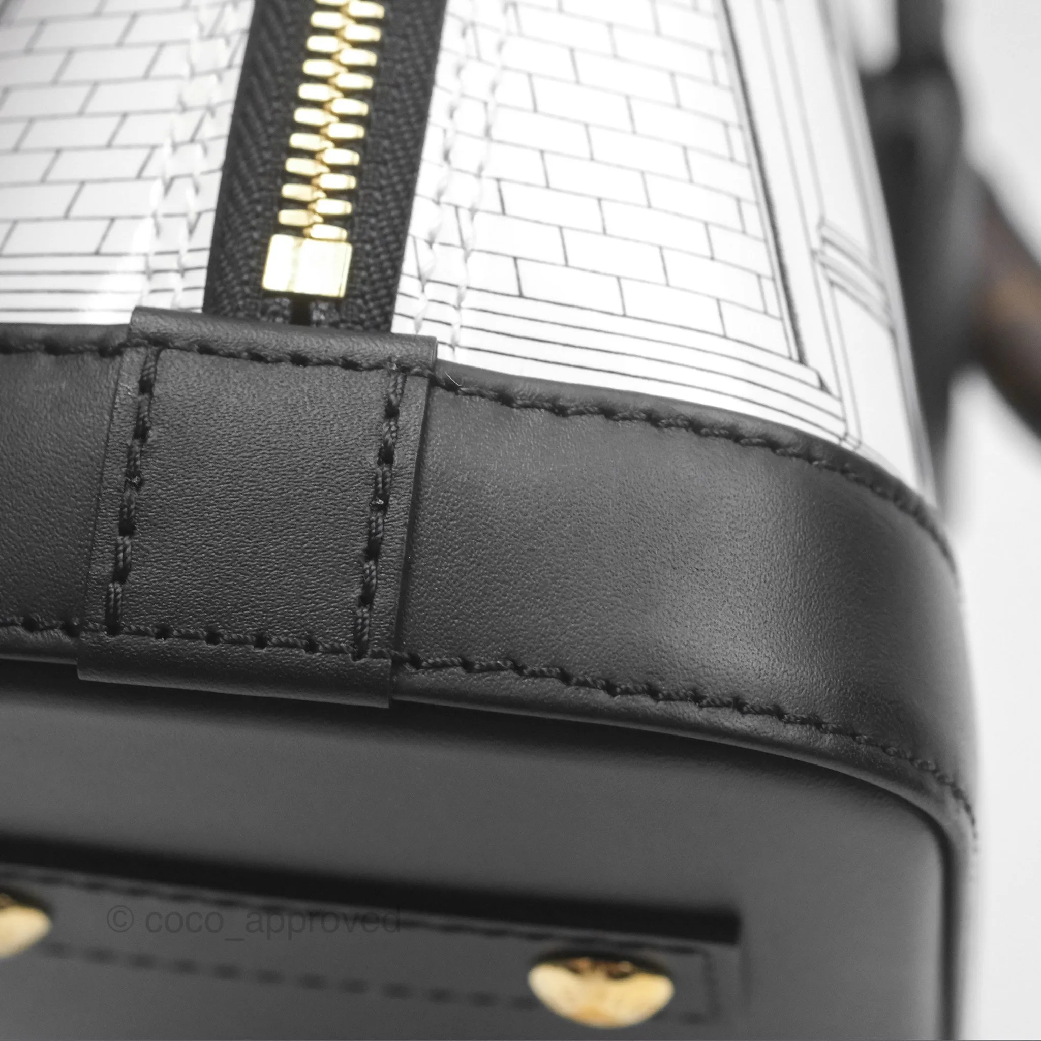 Louis Vuitton Alma BB Fornasetti Handbag Patent Calfskin