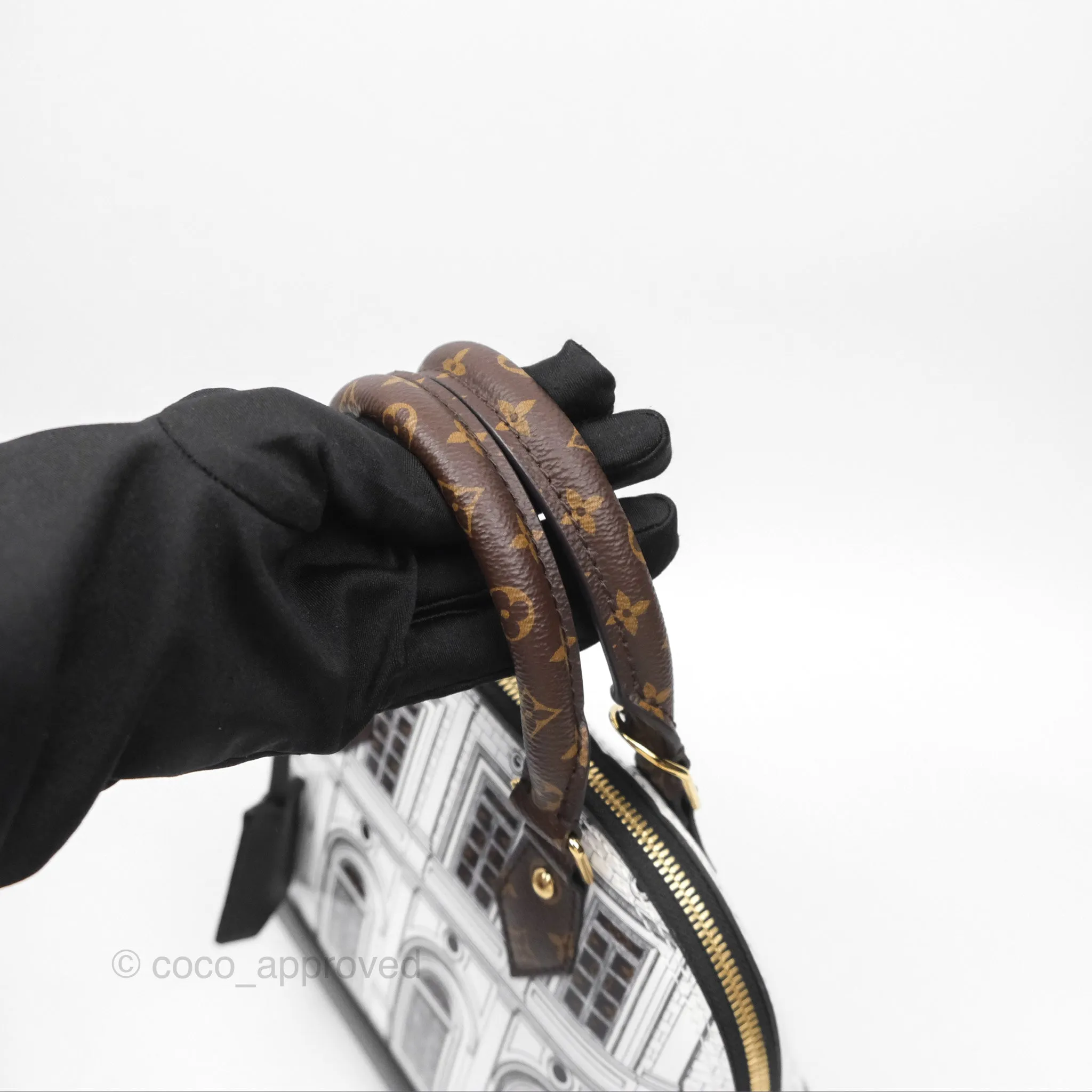 Louis Vuitton Alma BB Fornasetti Handbag Patent Calfskin