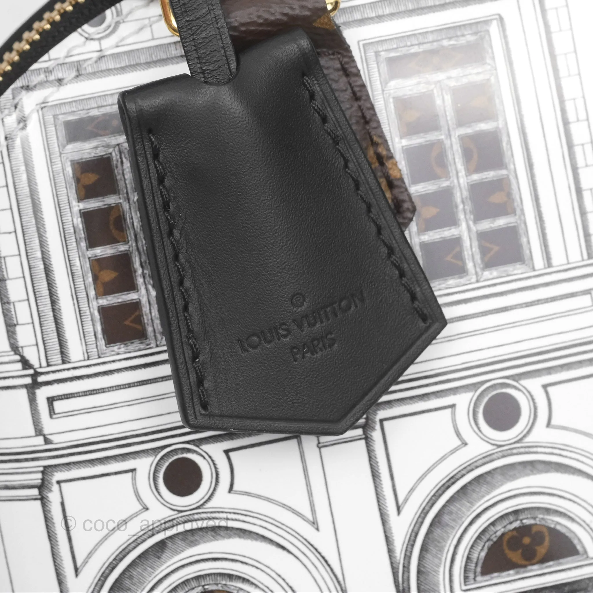 Louis Vuitton Alma BB Fornasetti Handbag Patent Calfskin