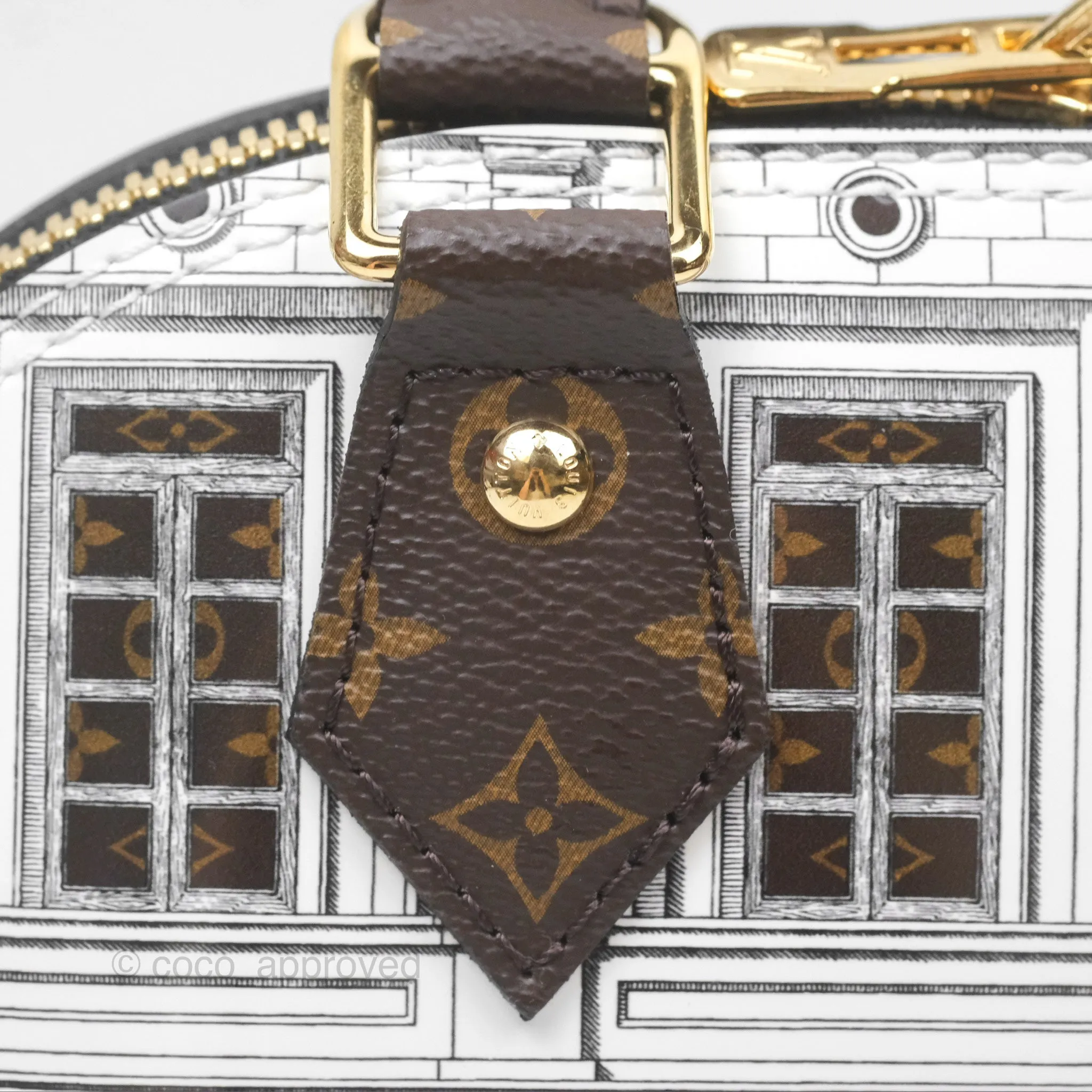 Louis Vuitton Alma BB Fornasetti Handbag Patent Calfskin