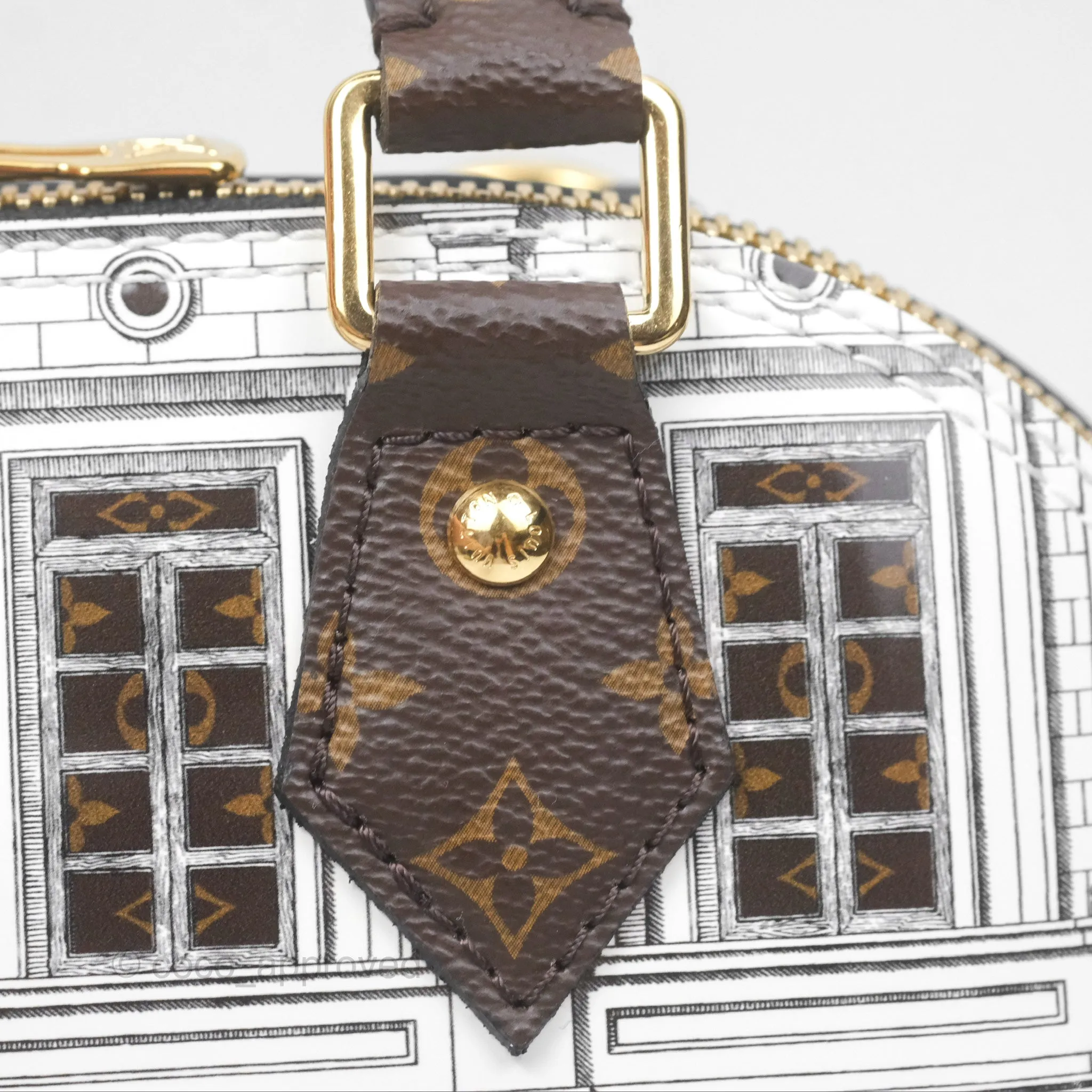 Louis Vuitton Alma BB Fornasetti Handbag Patent Calfskin