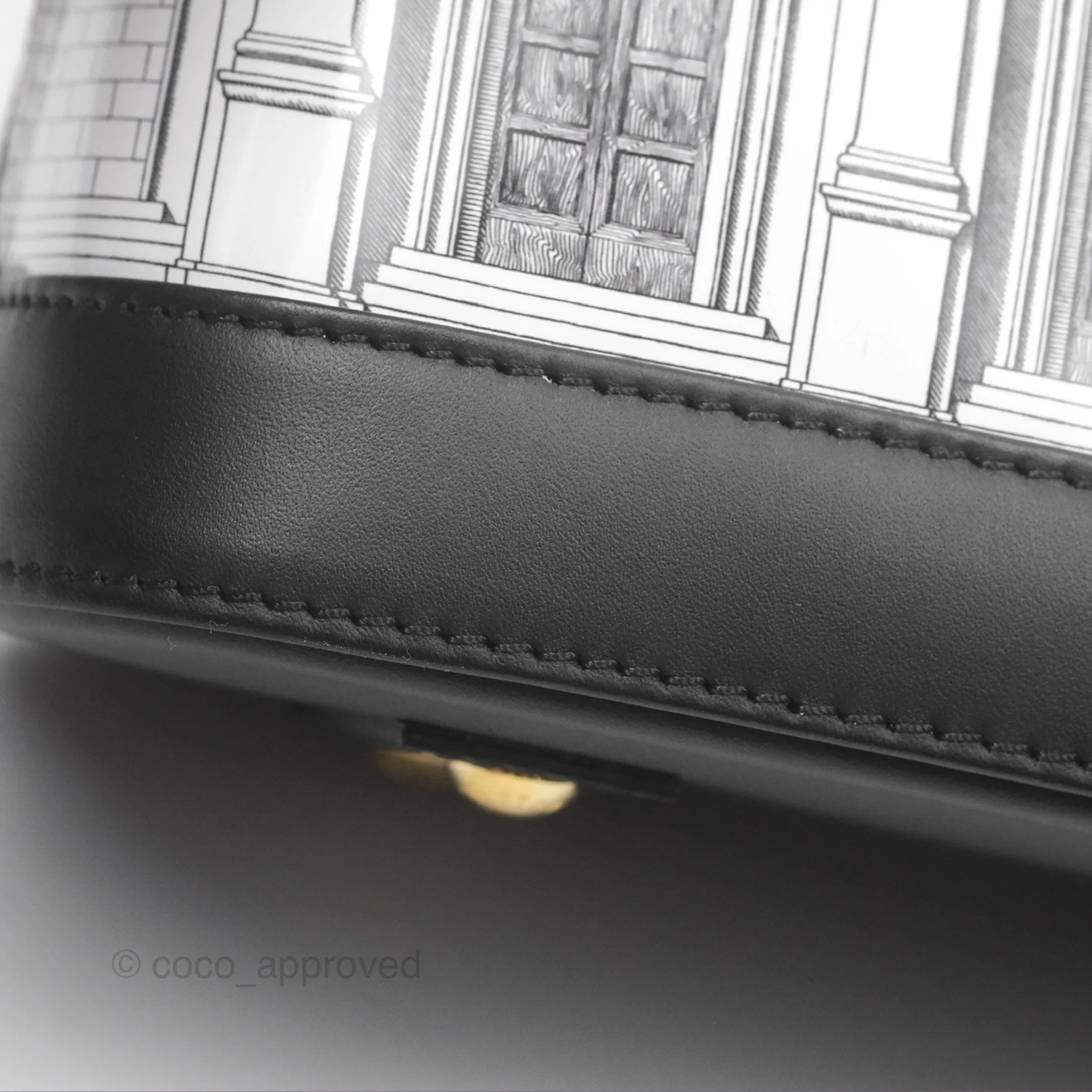 Louis Vuitton Alma BB Fornasetti Handbag Patent Calfskin