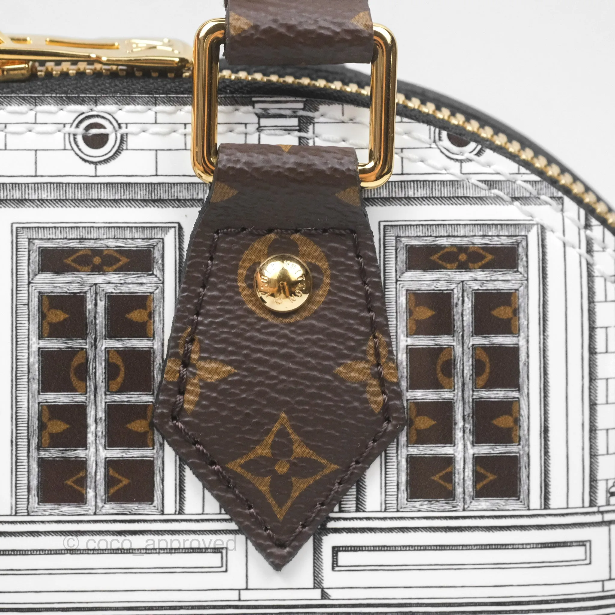 Louis Vuitton Alma BB Fornasetti Handbag Patent Calfskin