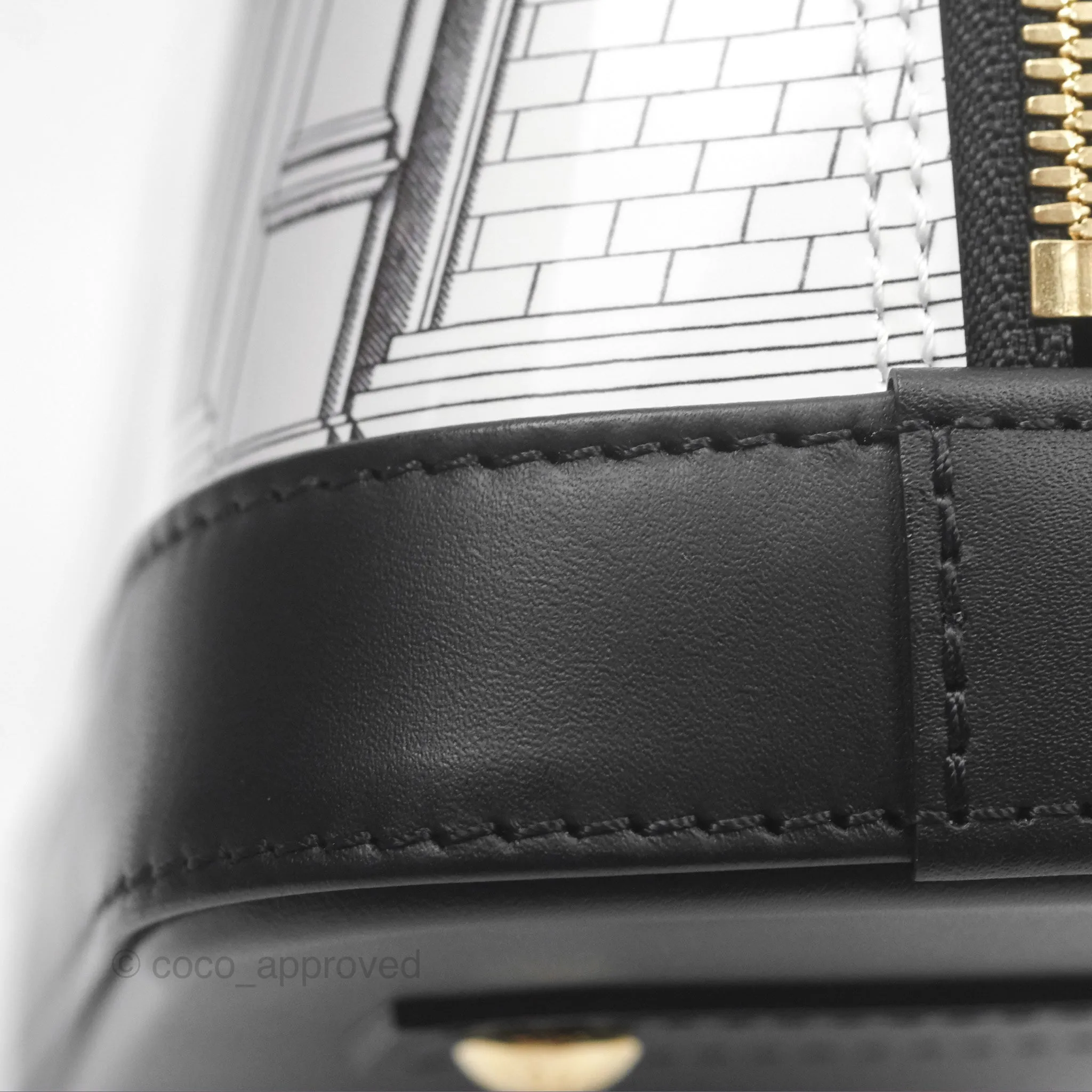 Louis Vuitton Alma BB Fornasetti Handbag Patent Calfskin