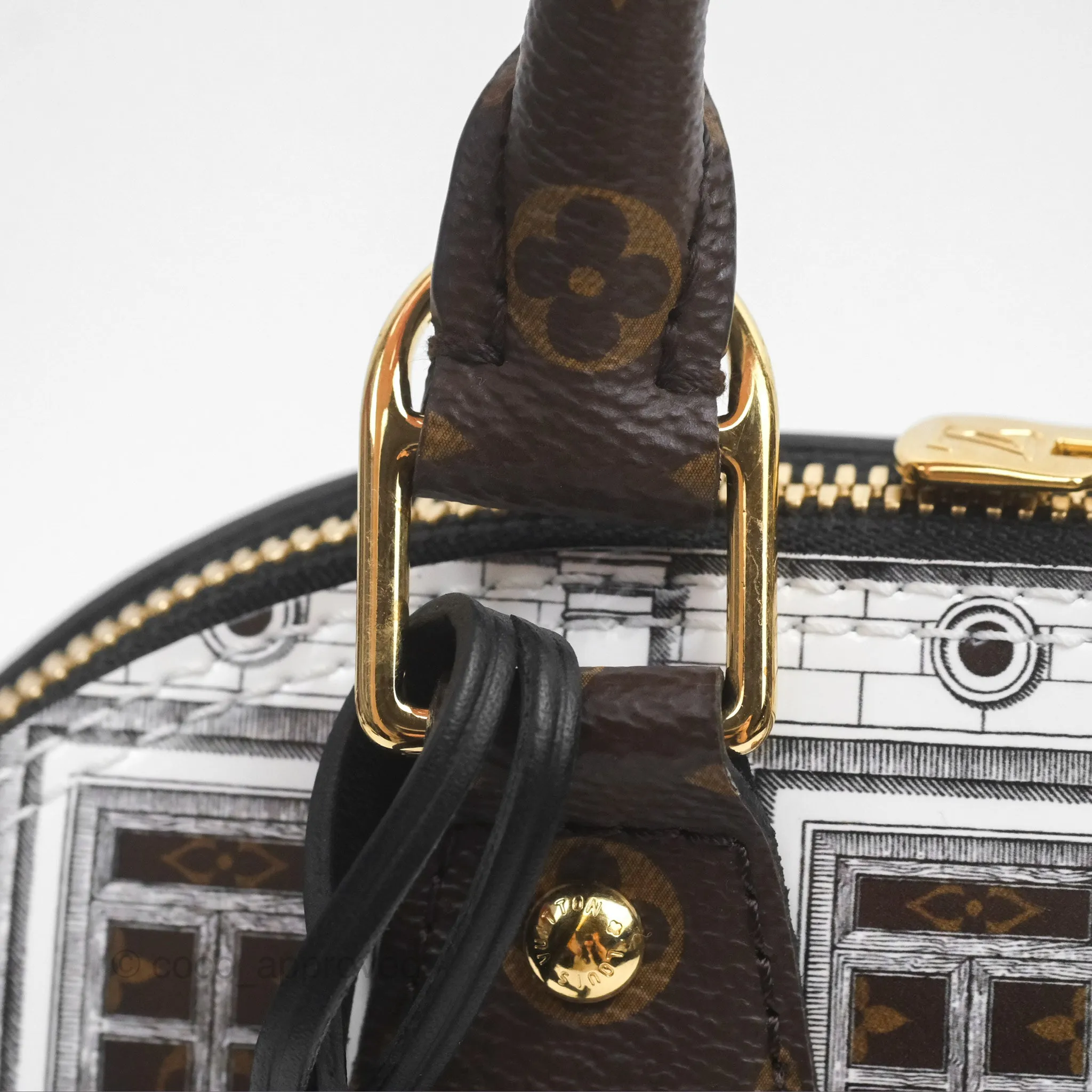 Louis Vuitton Alma BB Fornasetti Handbag Patent Calfskin