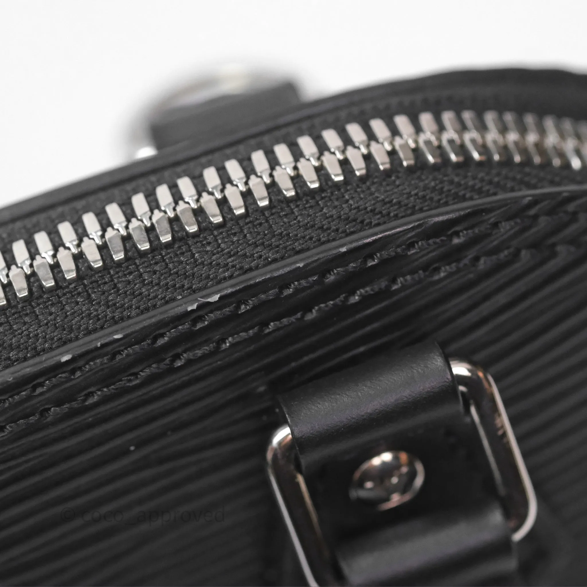 Louis Vuitton Alma Nano Black Silver Hardware