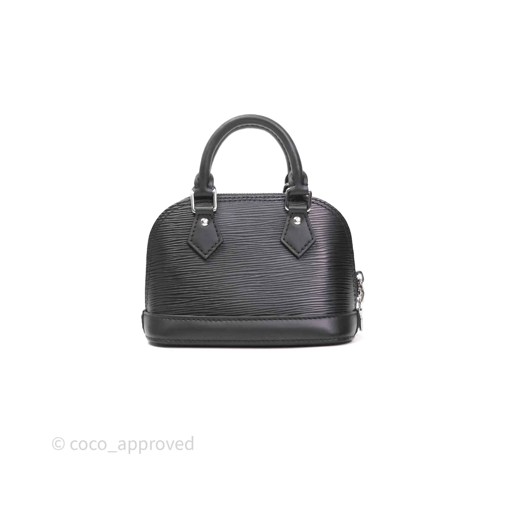 Louis Vuitton Alma Nano Black Silver Hardware
