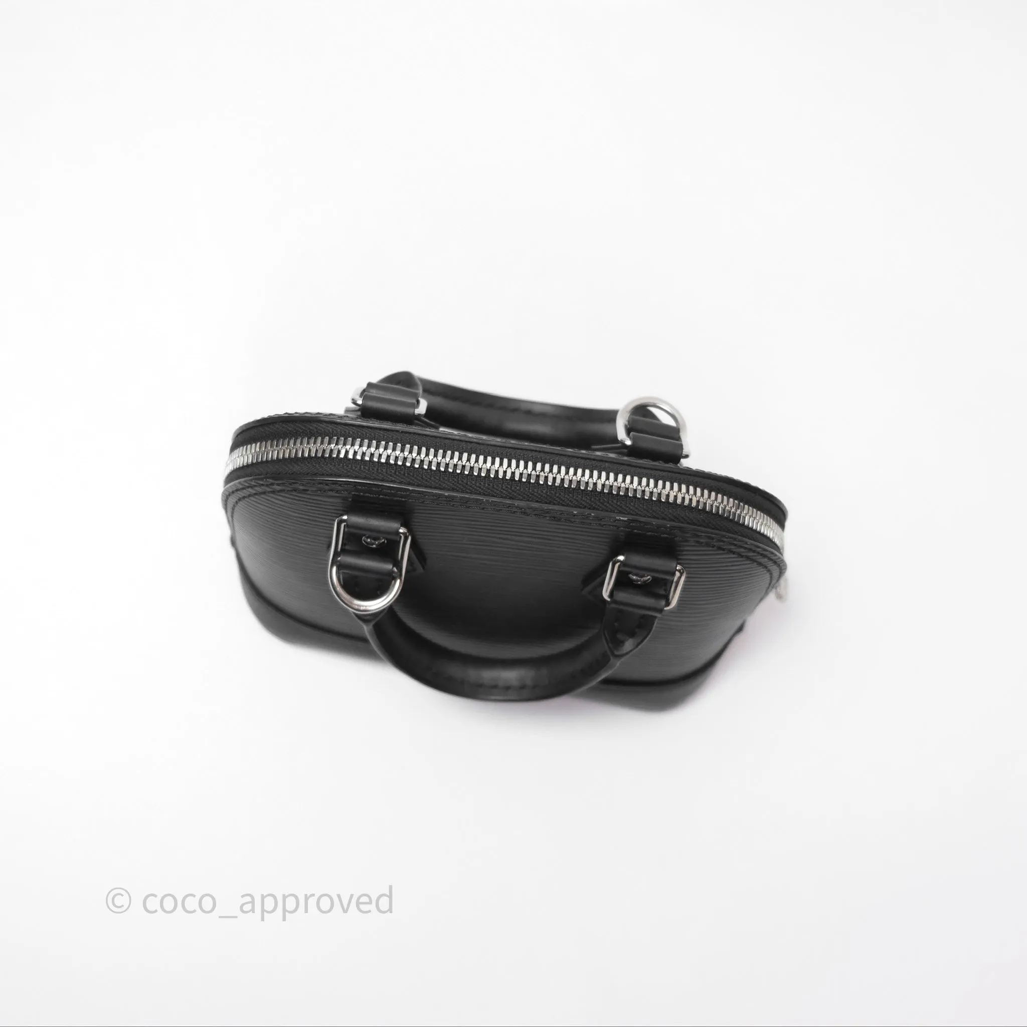 Louis Vuitton Alma Nano Black Silver Hardware