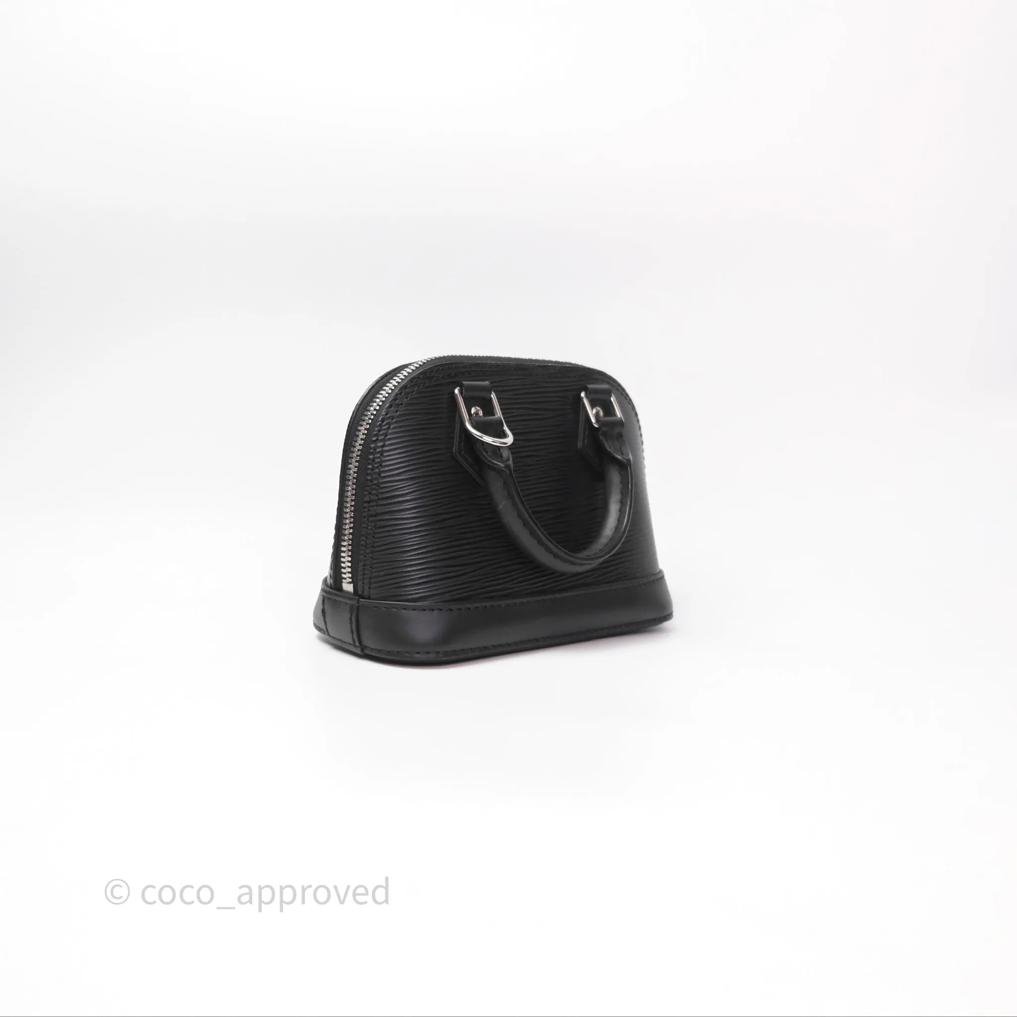Louis Vuitton Alma Nano Black Silver Hardware