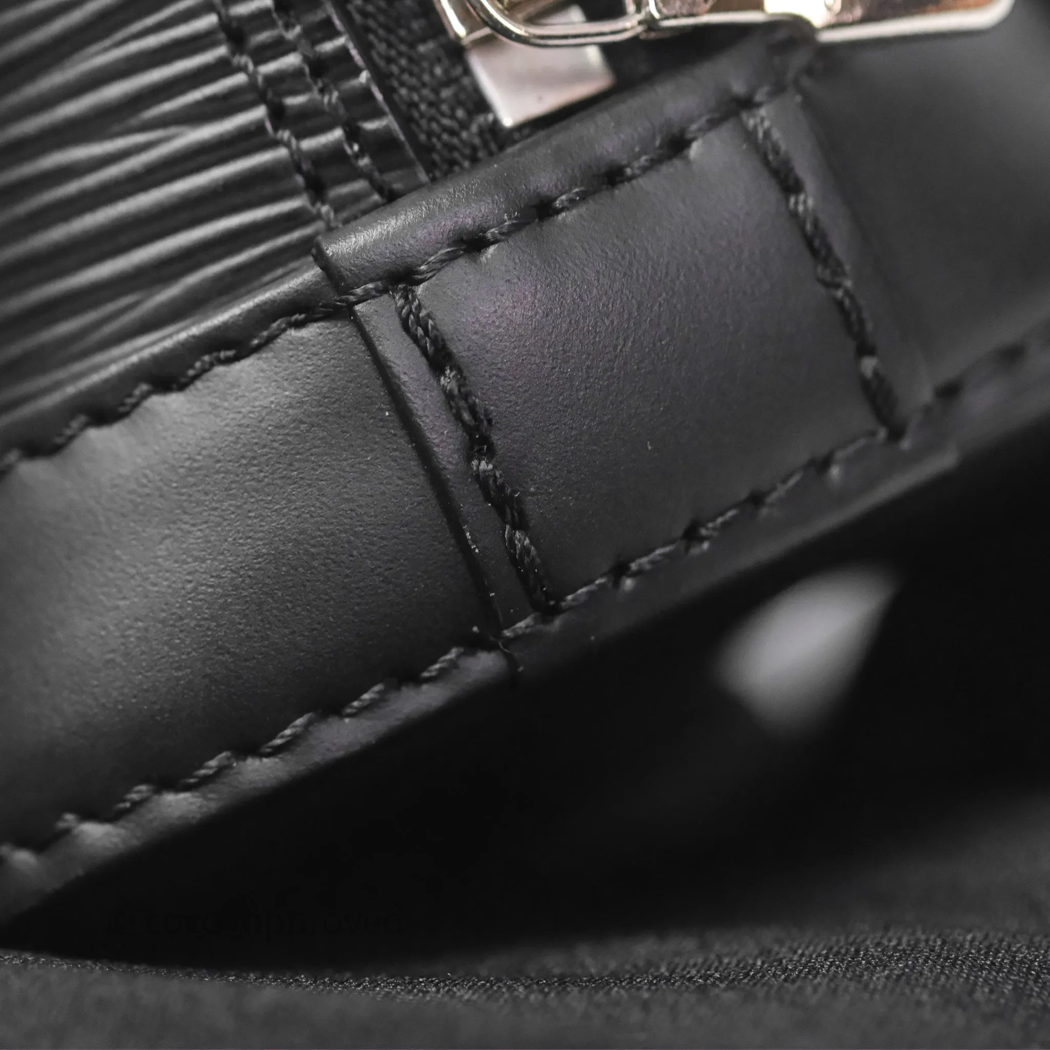 Louis Vuitton Alma Nano Black Silver Hardware