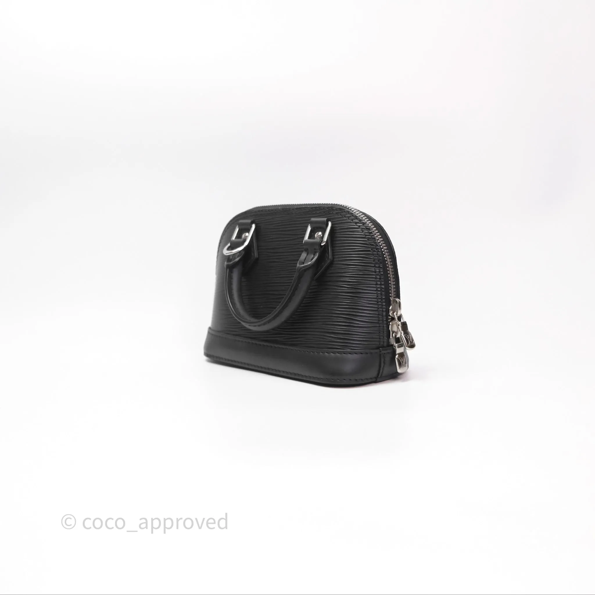 Louis Vuitton Alma Nano Black Silver Hardware