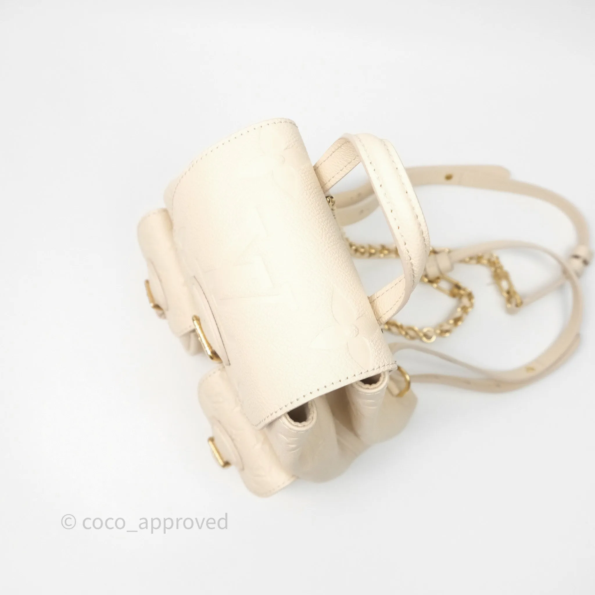 Louis Vuitton Backup Cream Monogram Empreinte Leather