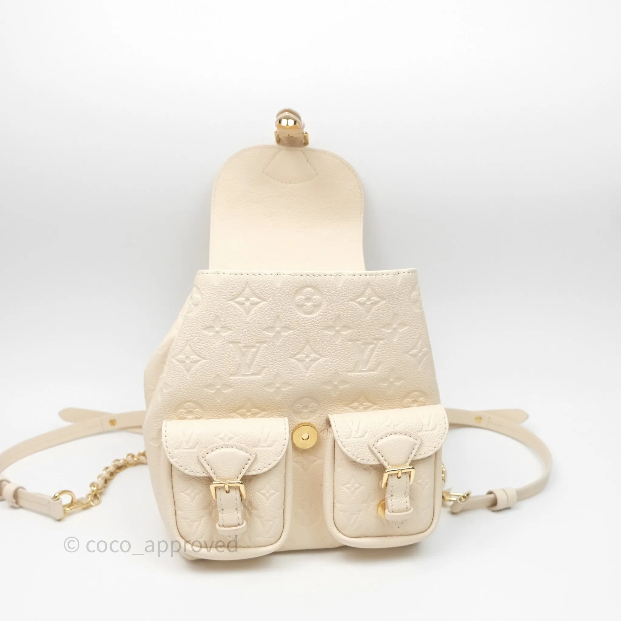 Louis Vuitton Backup Cream Monogram Empreinte Leather