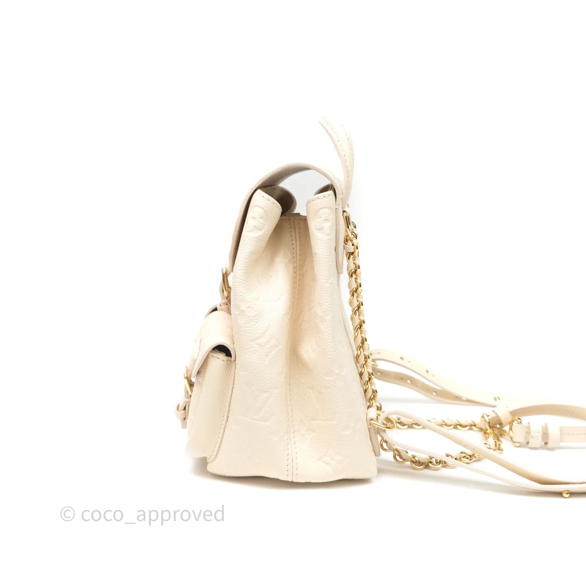 Louis Vuitton Backup Cream Monogram Empreinte Leather
