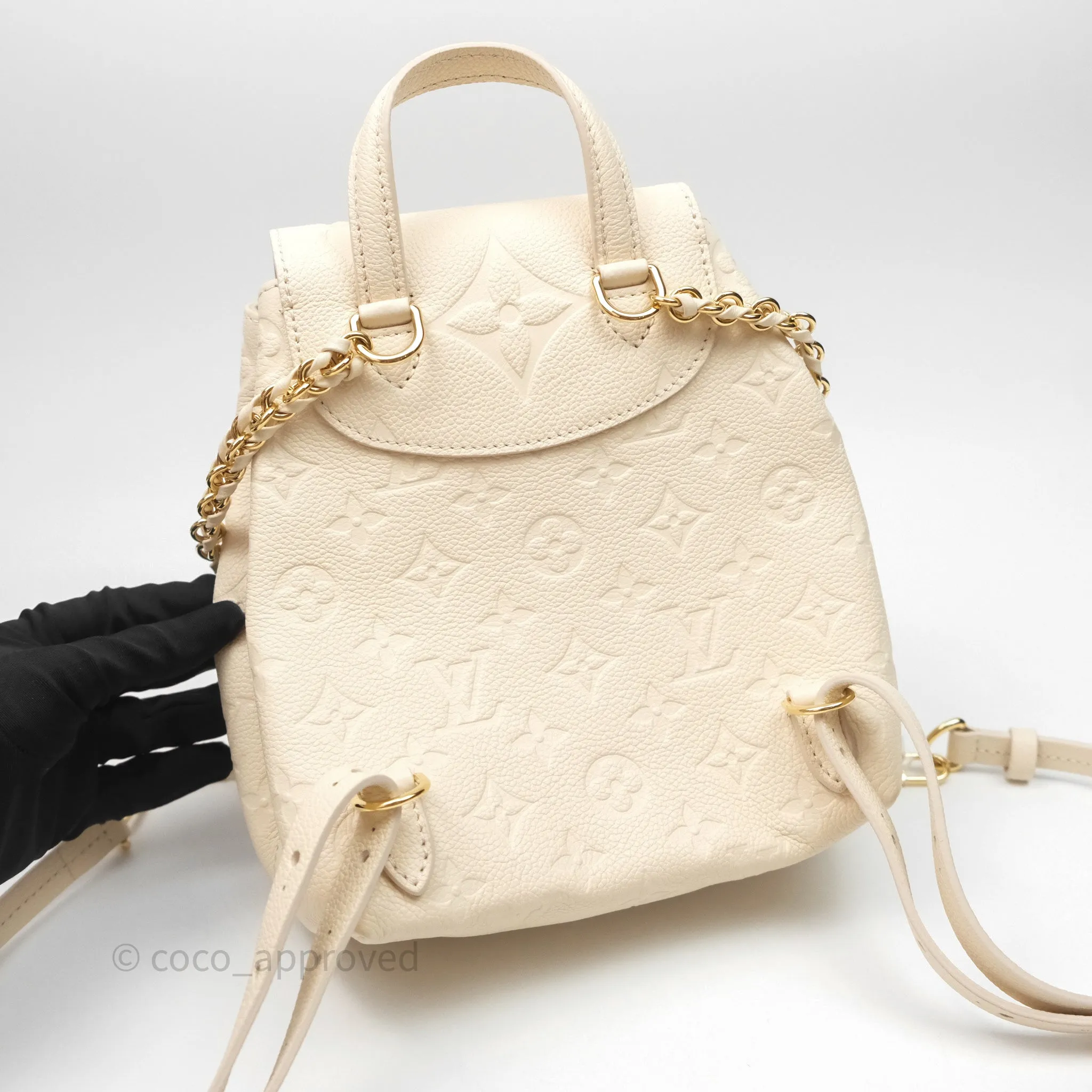 Louis Vuitton Backup Cream Monogram Empreinte Leather