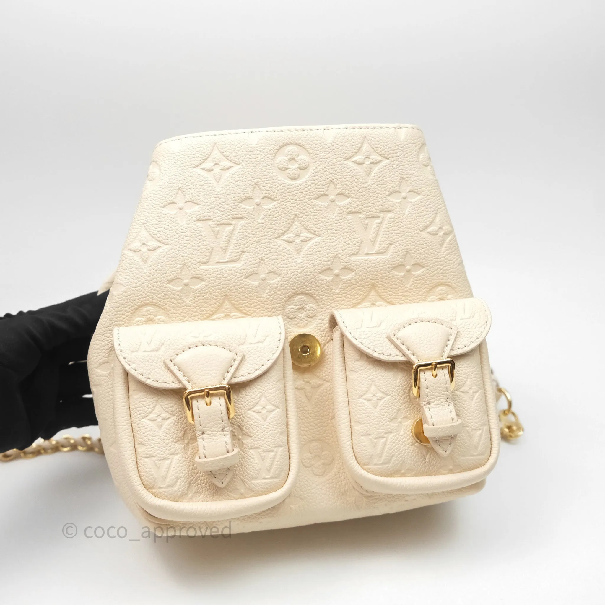 Louis Vuitton Backup Cream Monogram Empreinte Leather