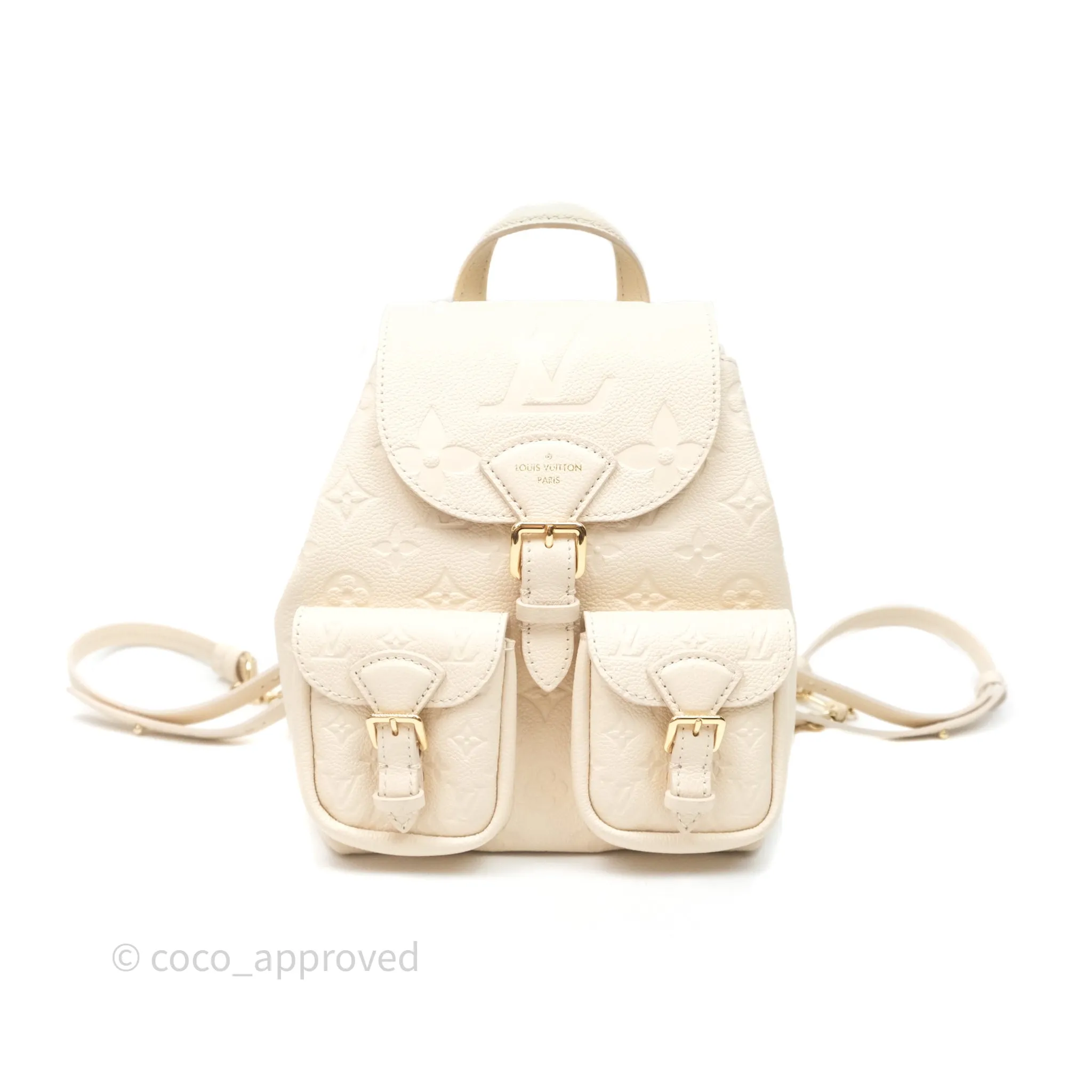 Louis Vuitton Backup Cream Monogram Empreinte Leather
