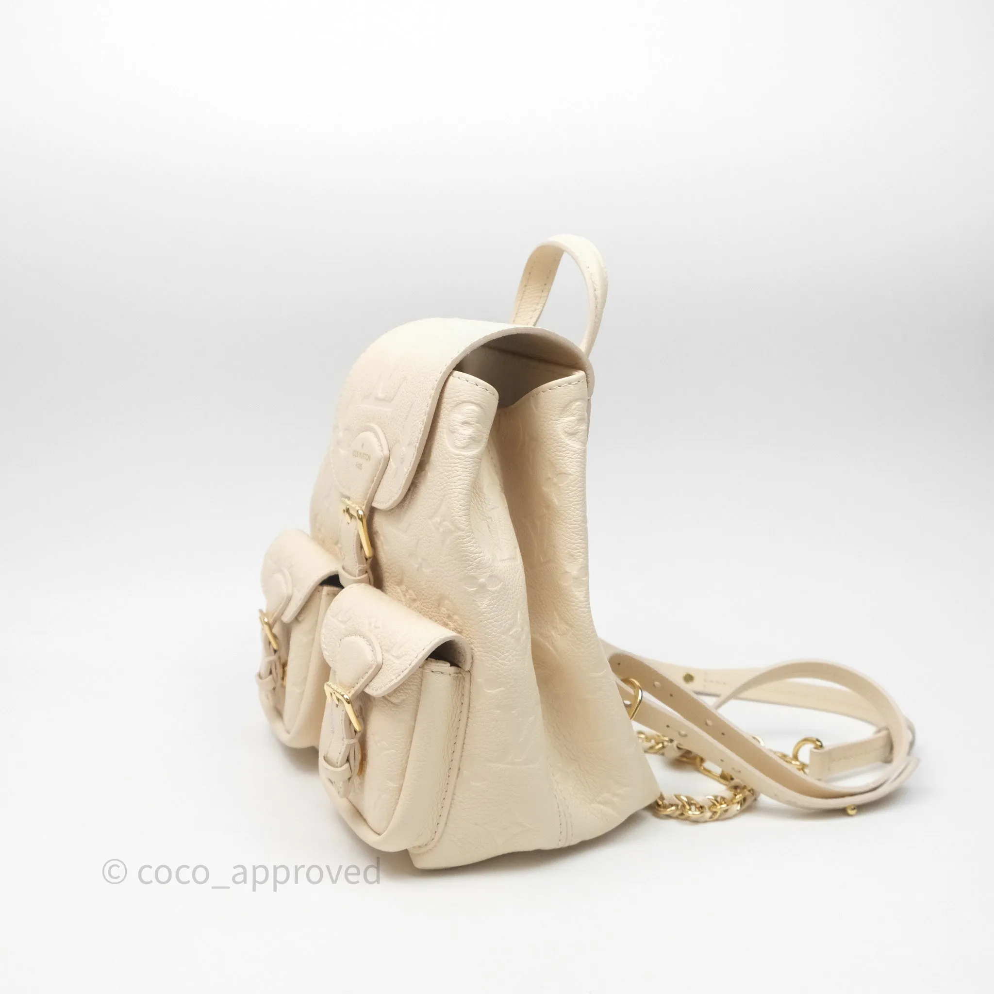Louis Vuitton Backup Cream Monogram Empreinte Leather