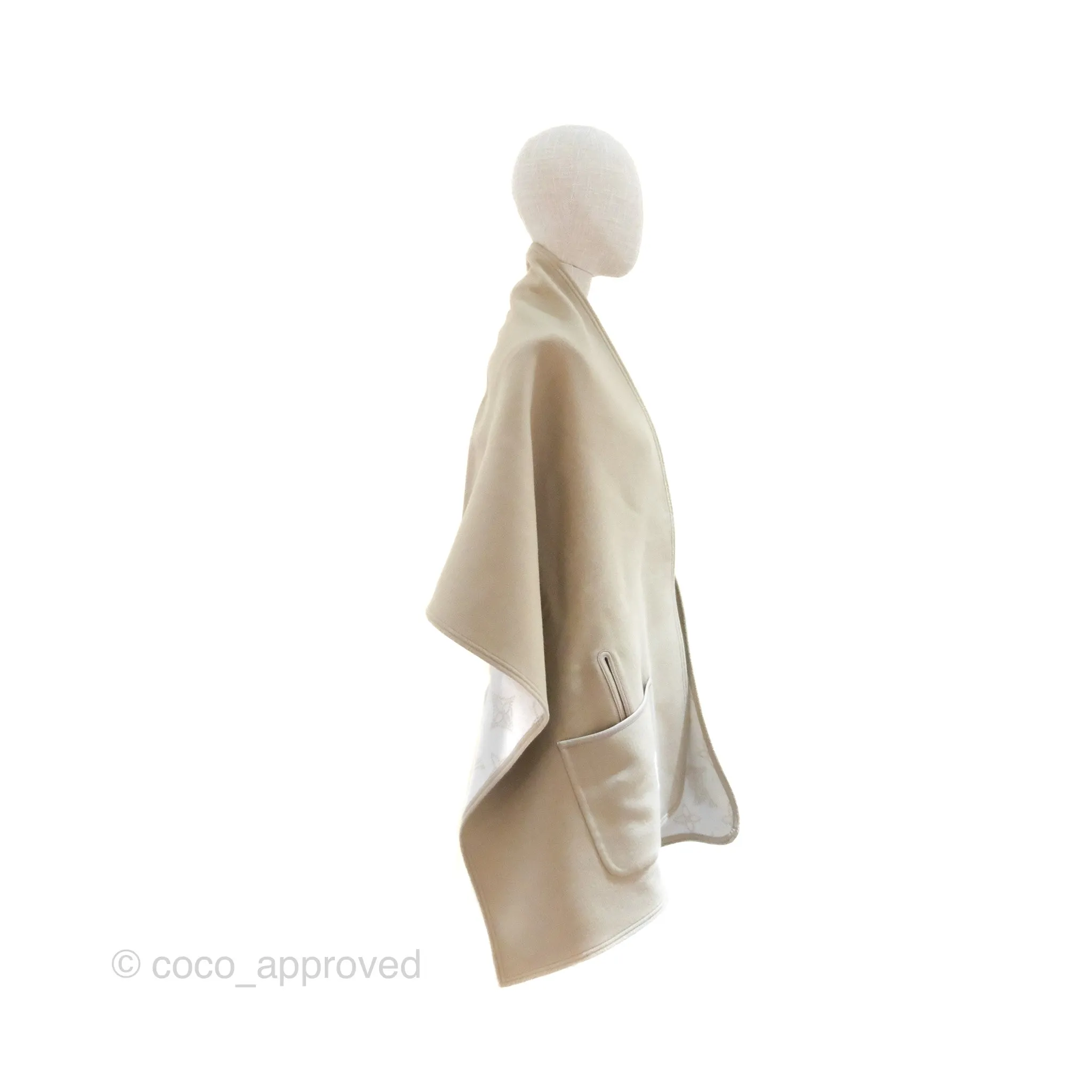 Louis Vuitton Cape Coat Reversible Monogram Beige