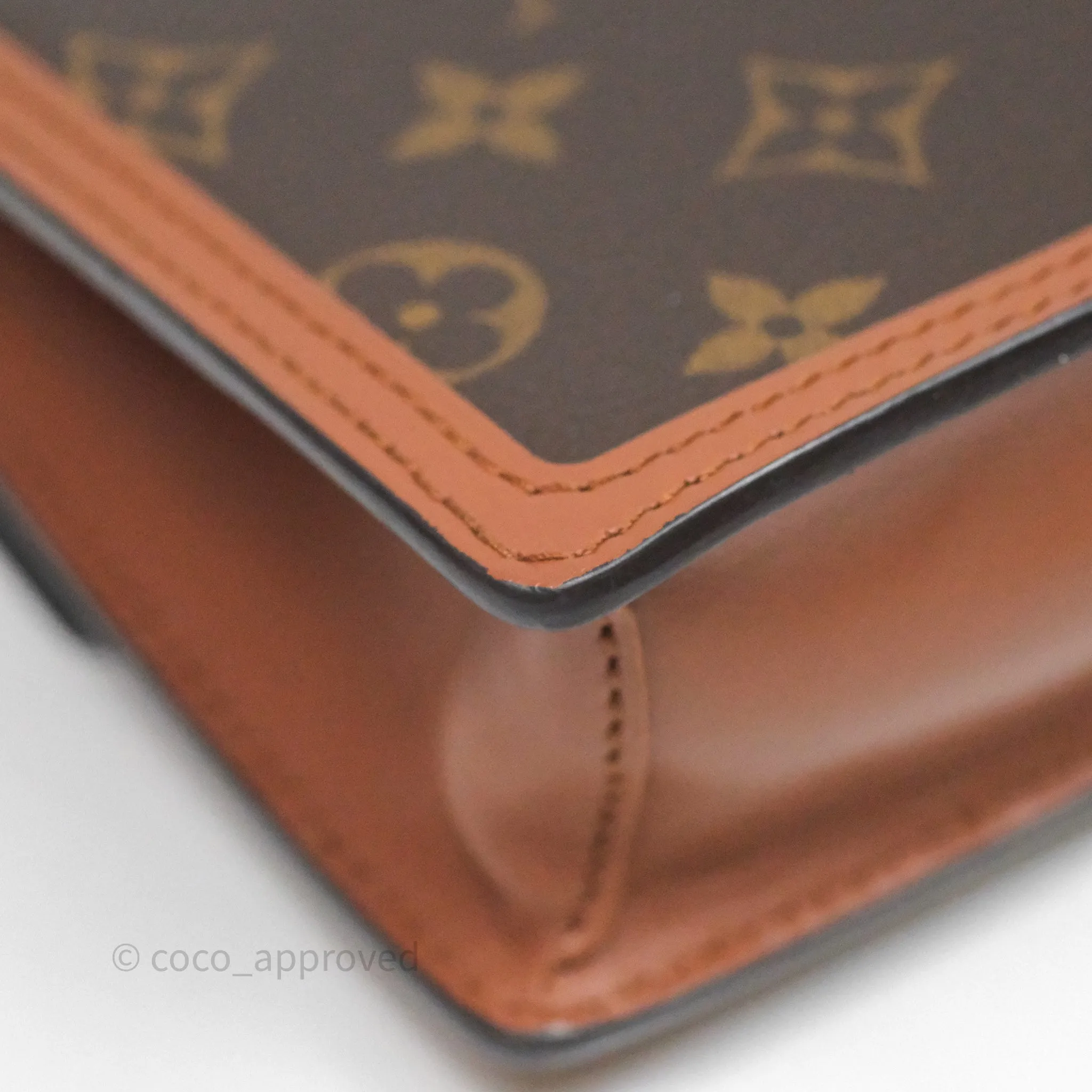 Louis Vuitton Chain Wallet Dauphine Monogram Tan Calfskin