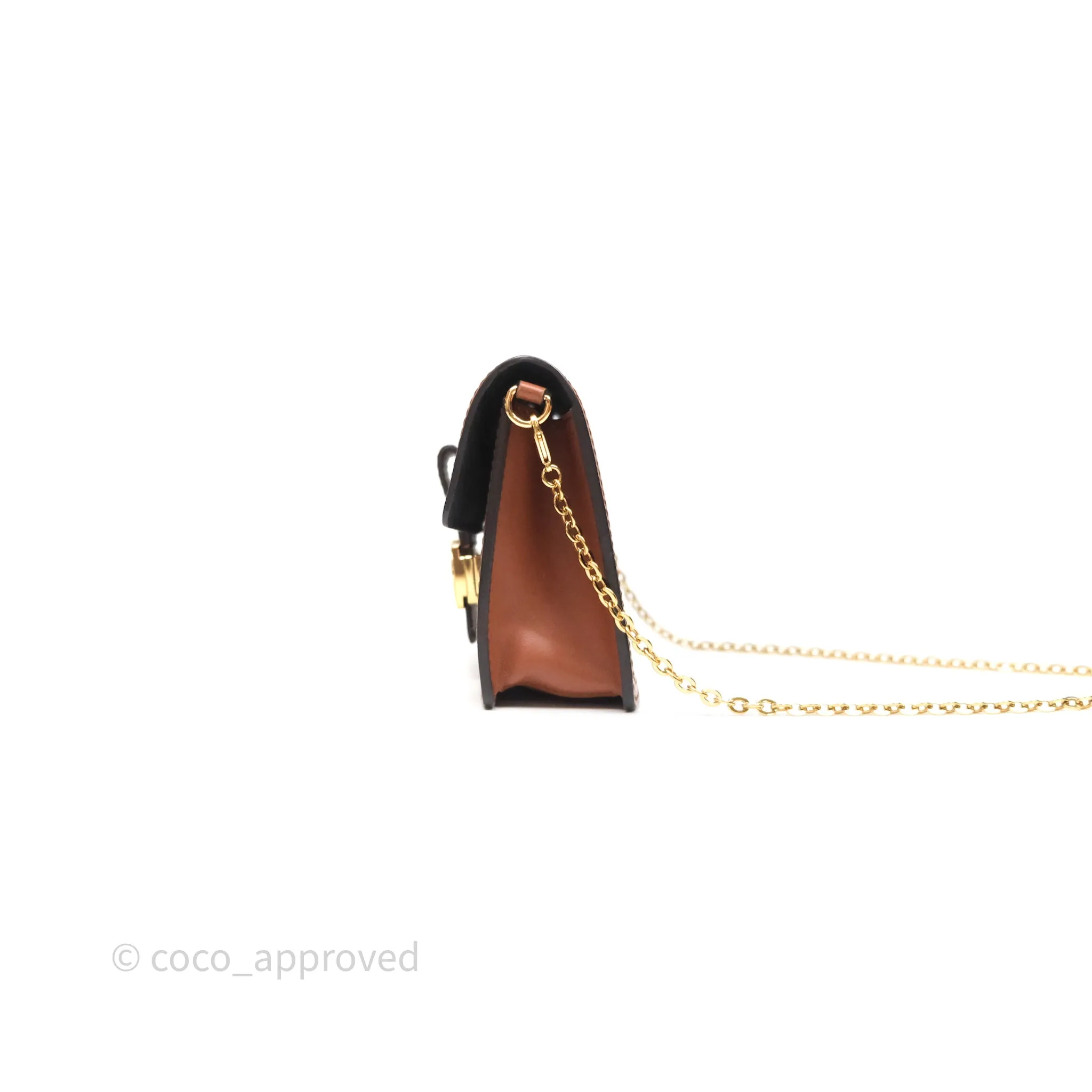 Louis Vuitton Chain Wallet Dauphine Monogram Tan Calfskin