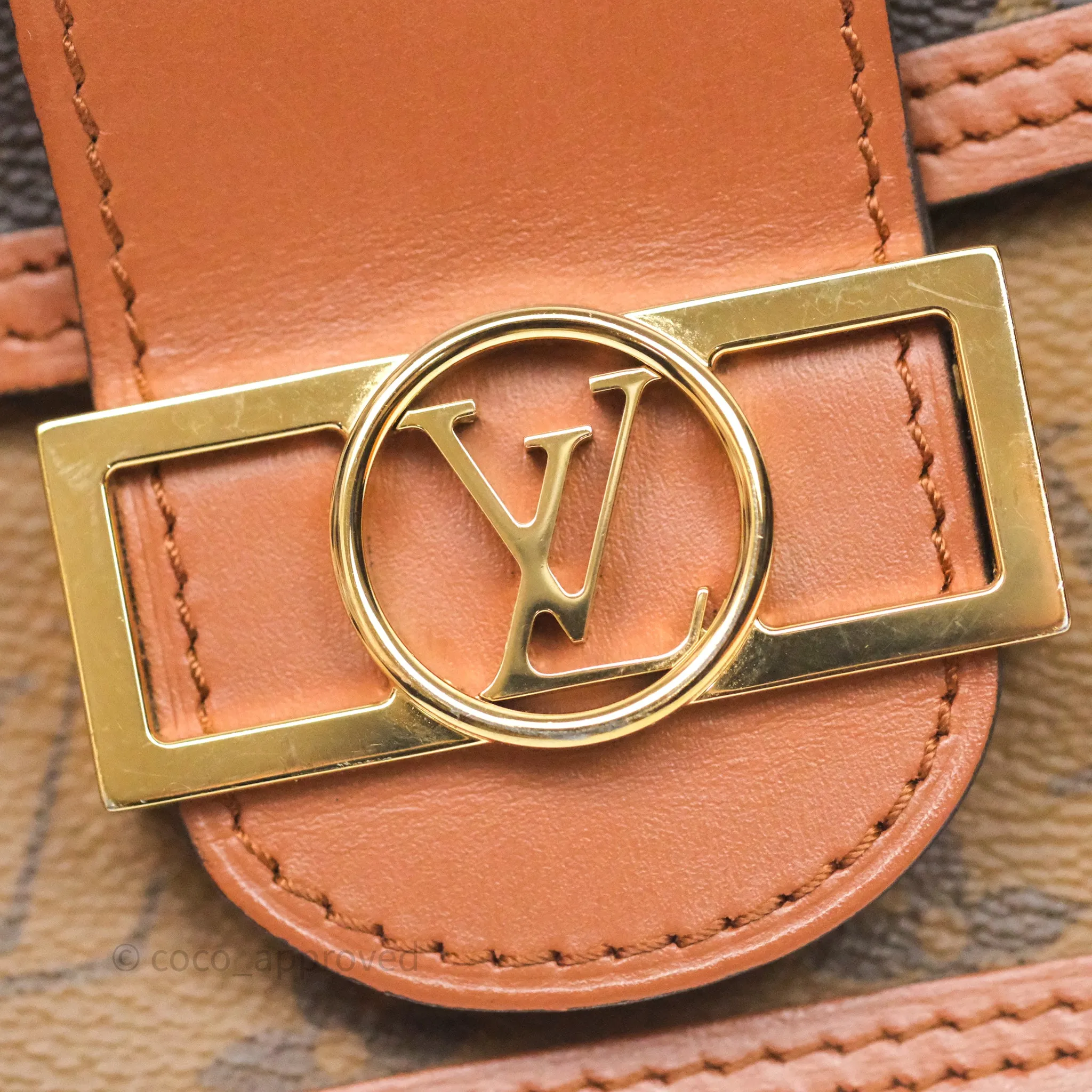 Louis Vuitton Chain Wallet Dauphine Monogram Tan Calfskin