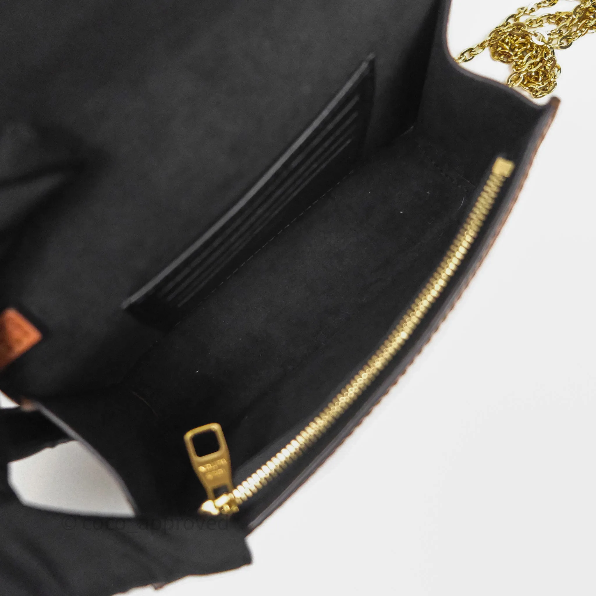 Louis Vuitton Chain Wallet Dauphine Monogram Tan Calfskin